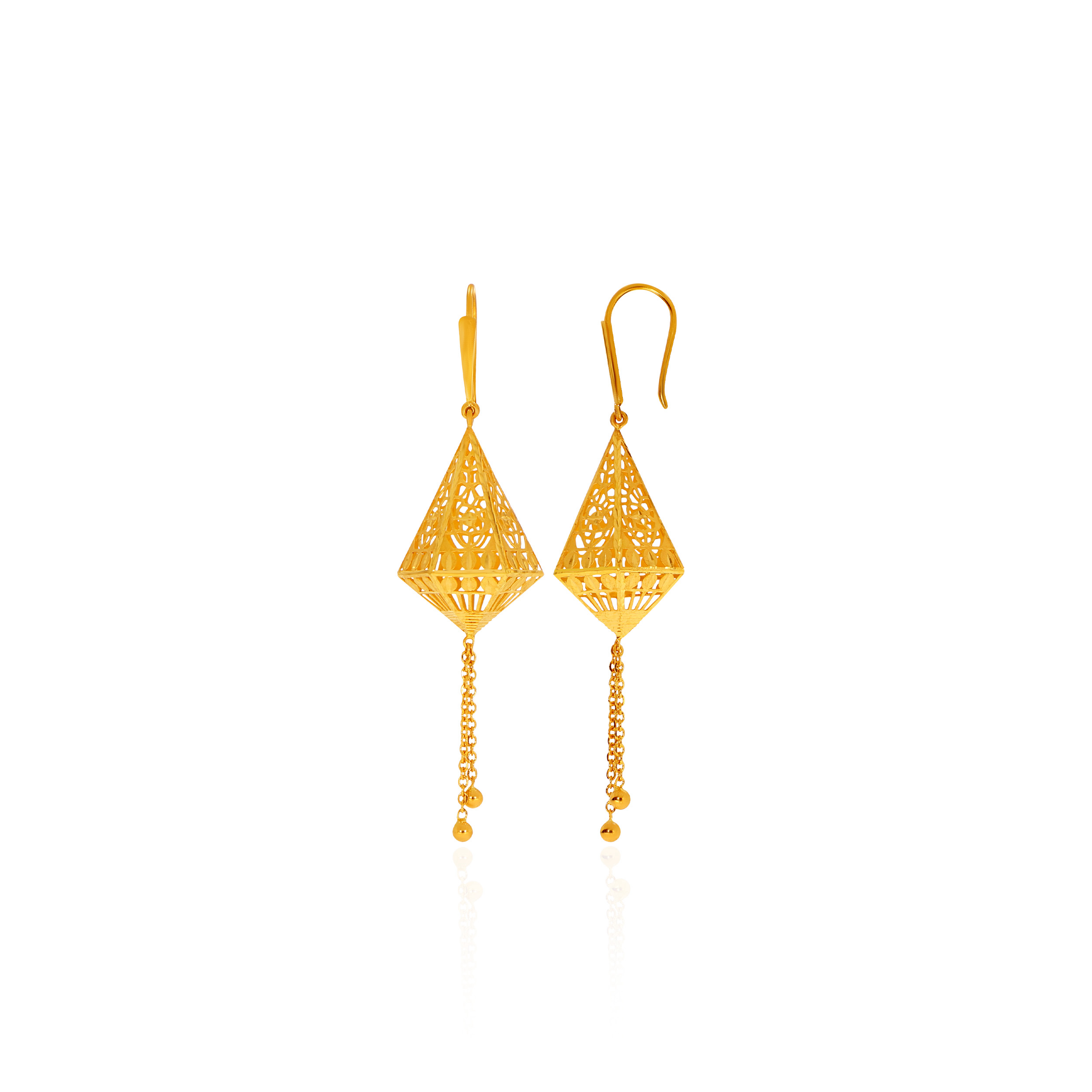 22K Yellow Gold Drop Earrings - GJ-SAD0001283 - Senco Gold and Diamonds
