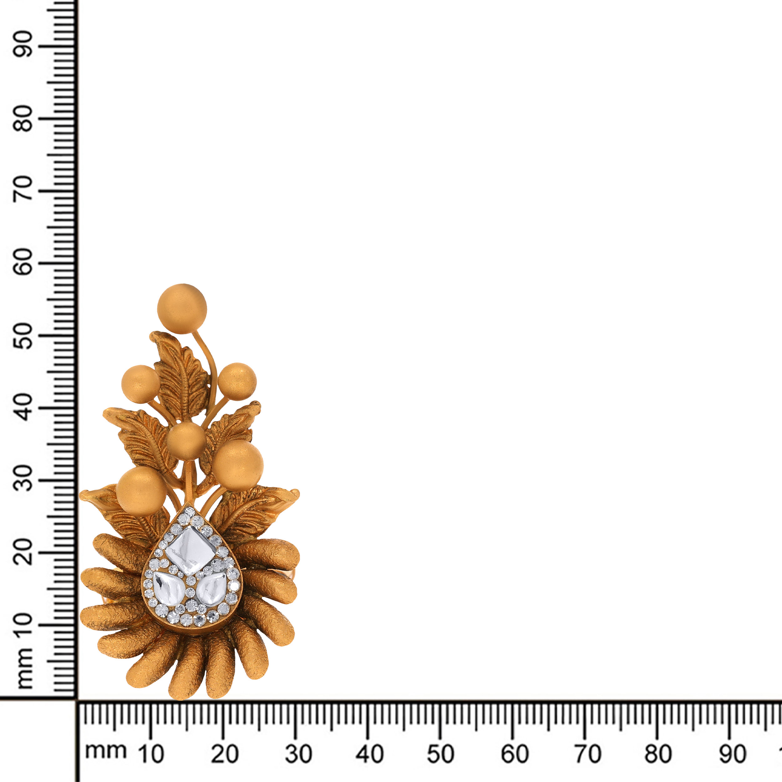 22K Yellow Gold Kundan Ring-GLR-D000765127 - Senco Gold and Diamonds
