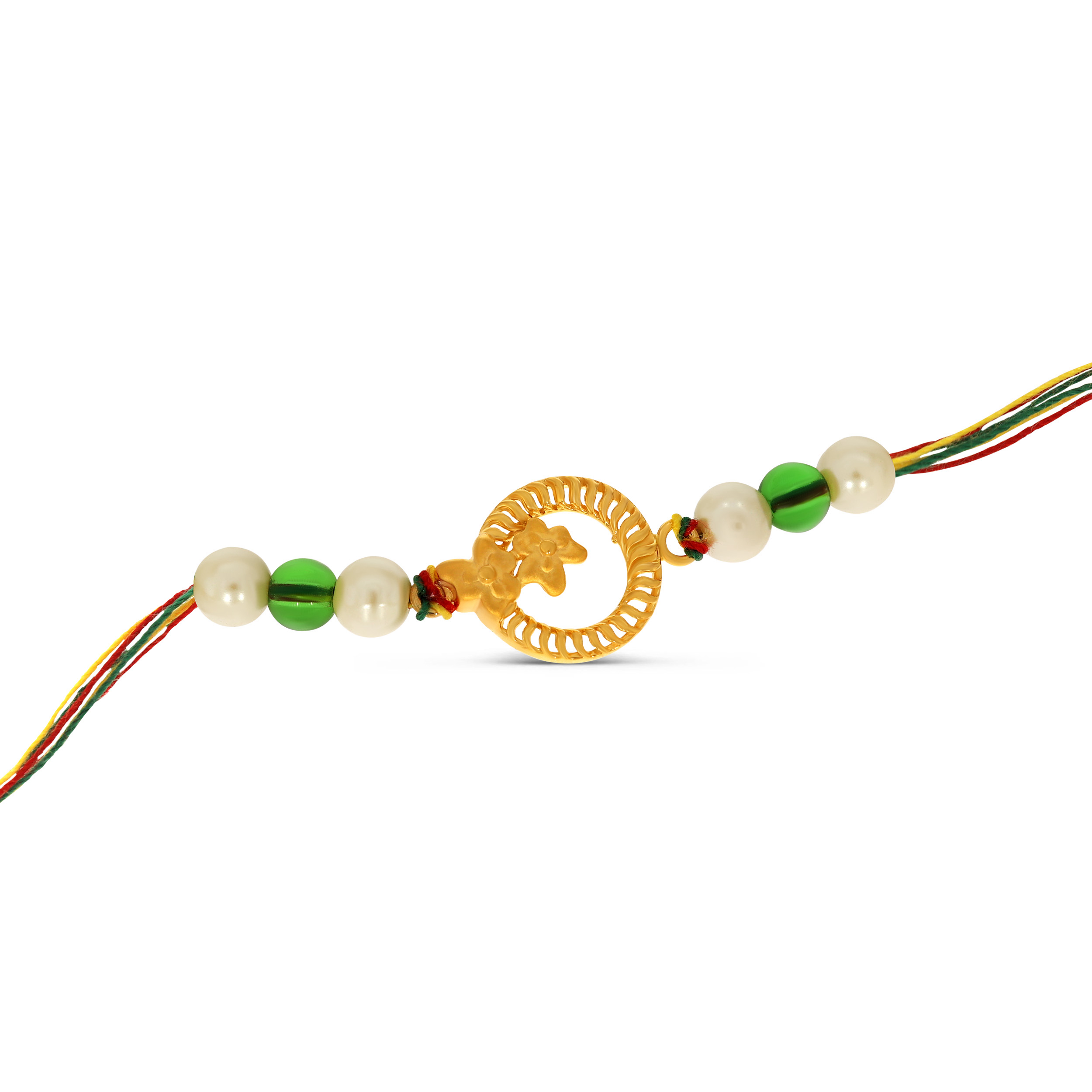 Floral Circle Gold Rakhi - Senco Gold and Diamonds