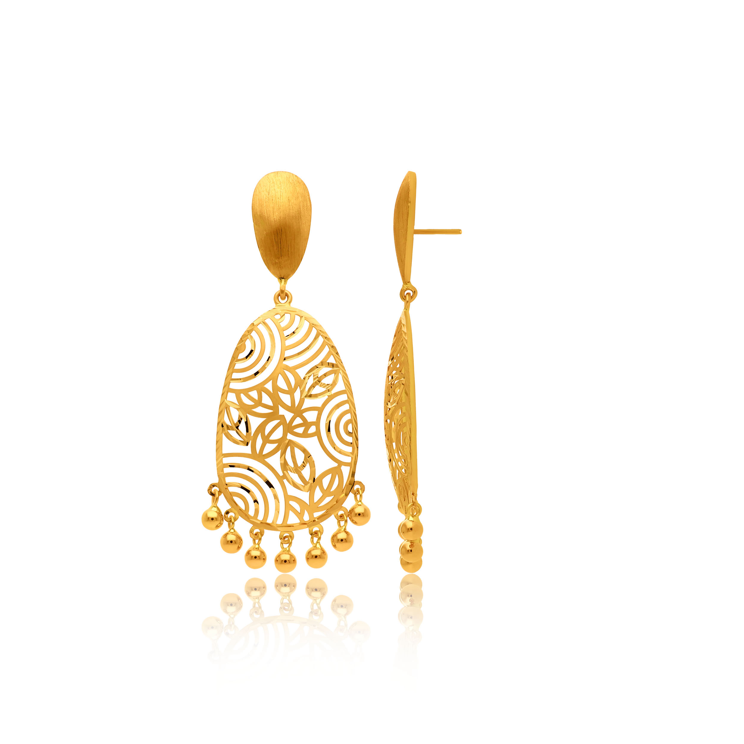 22K Yellow Gold Drop Earrings-GP-SAD0005101 - Senco Gold and Diamonds