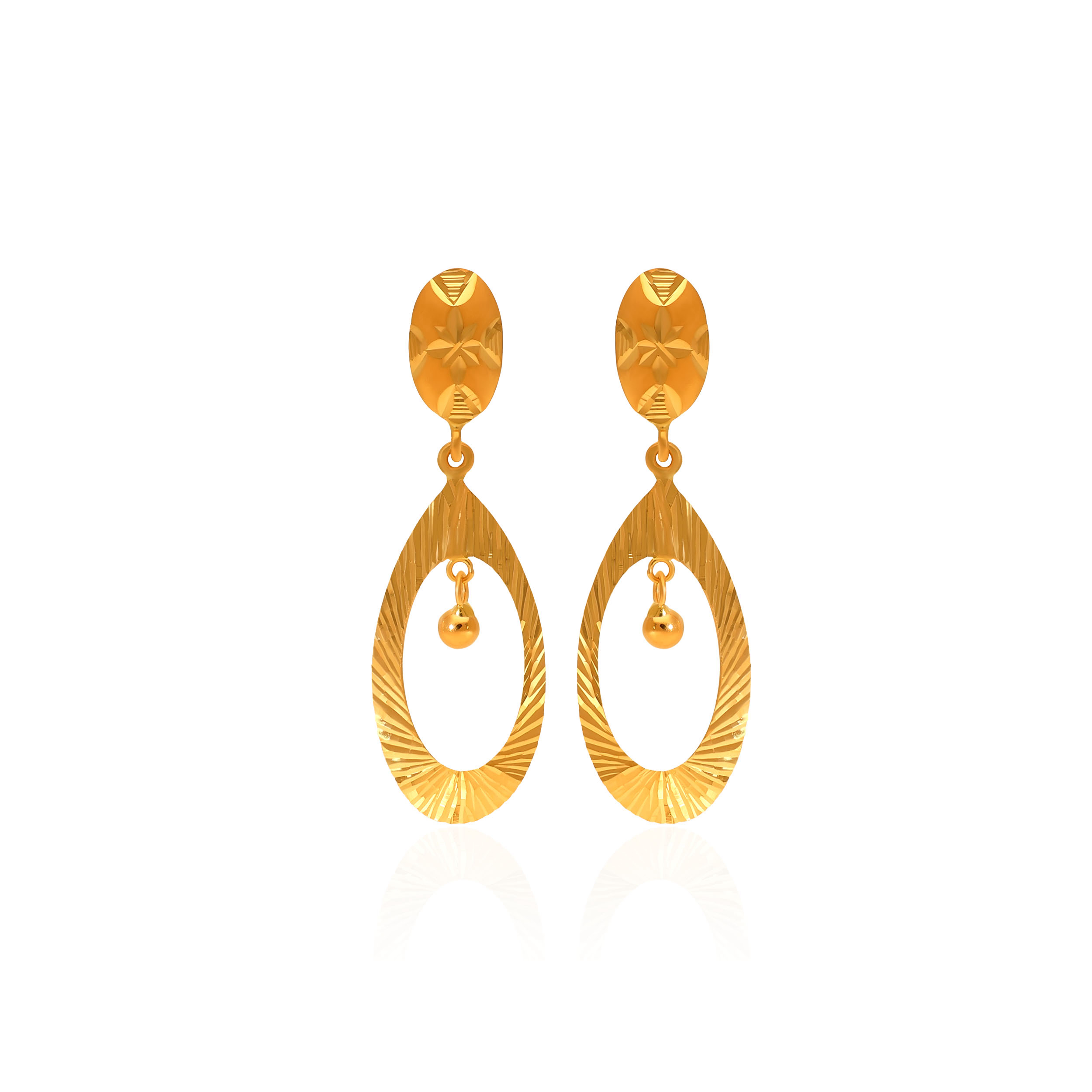 Delicate Open Design Gold Earrings - Senco Gold and Diamonds