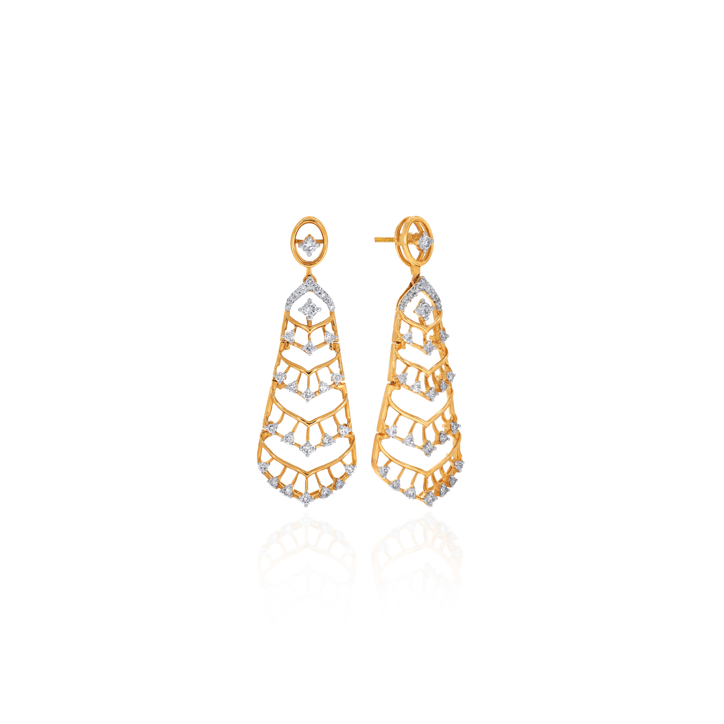 Glamorous Precision Diamond Earrings - Senco Gold and Diamonds
