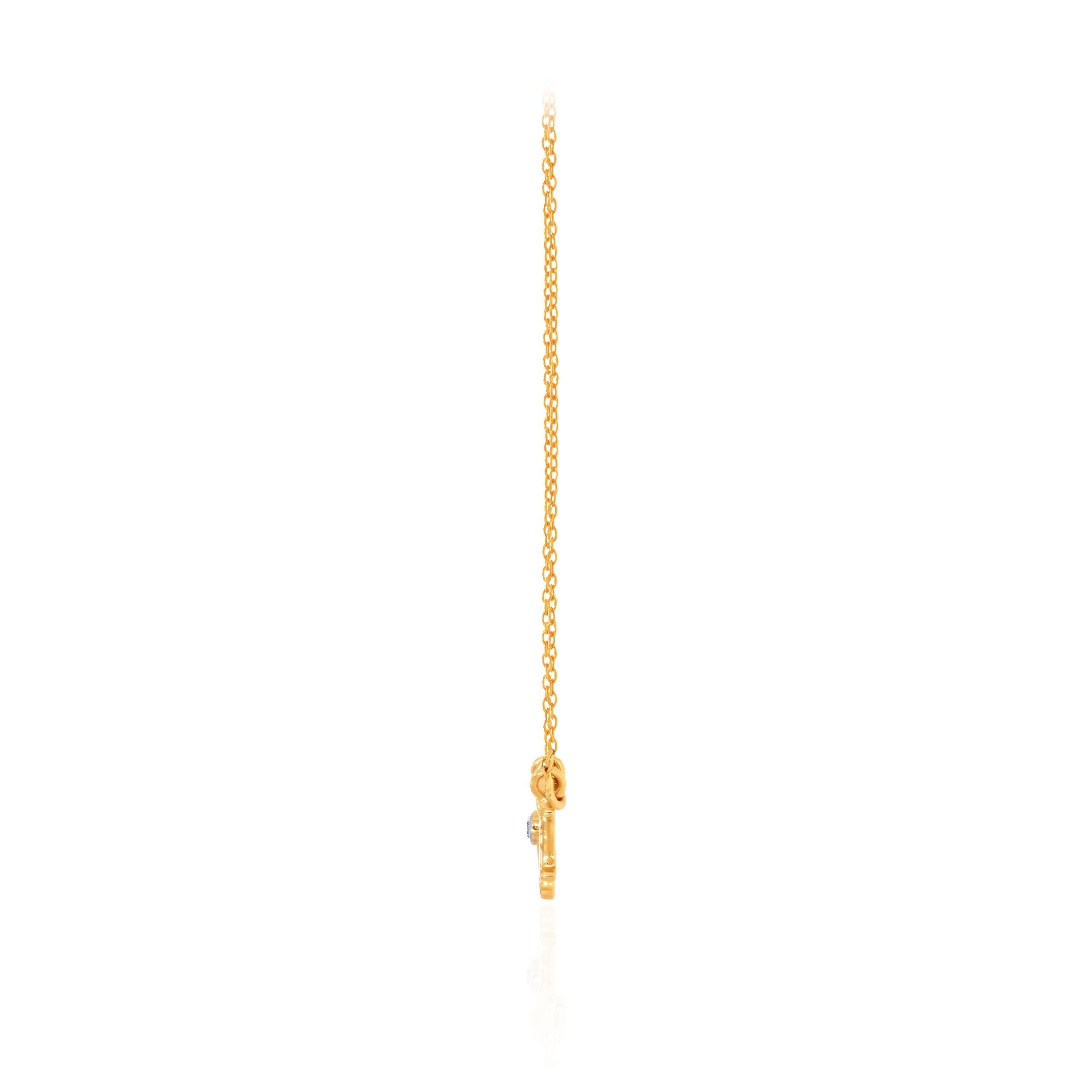 14K Yellow Gold Kids Diamond Chain Pendant-DCP-D000790396