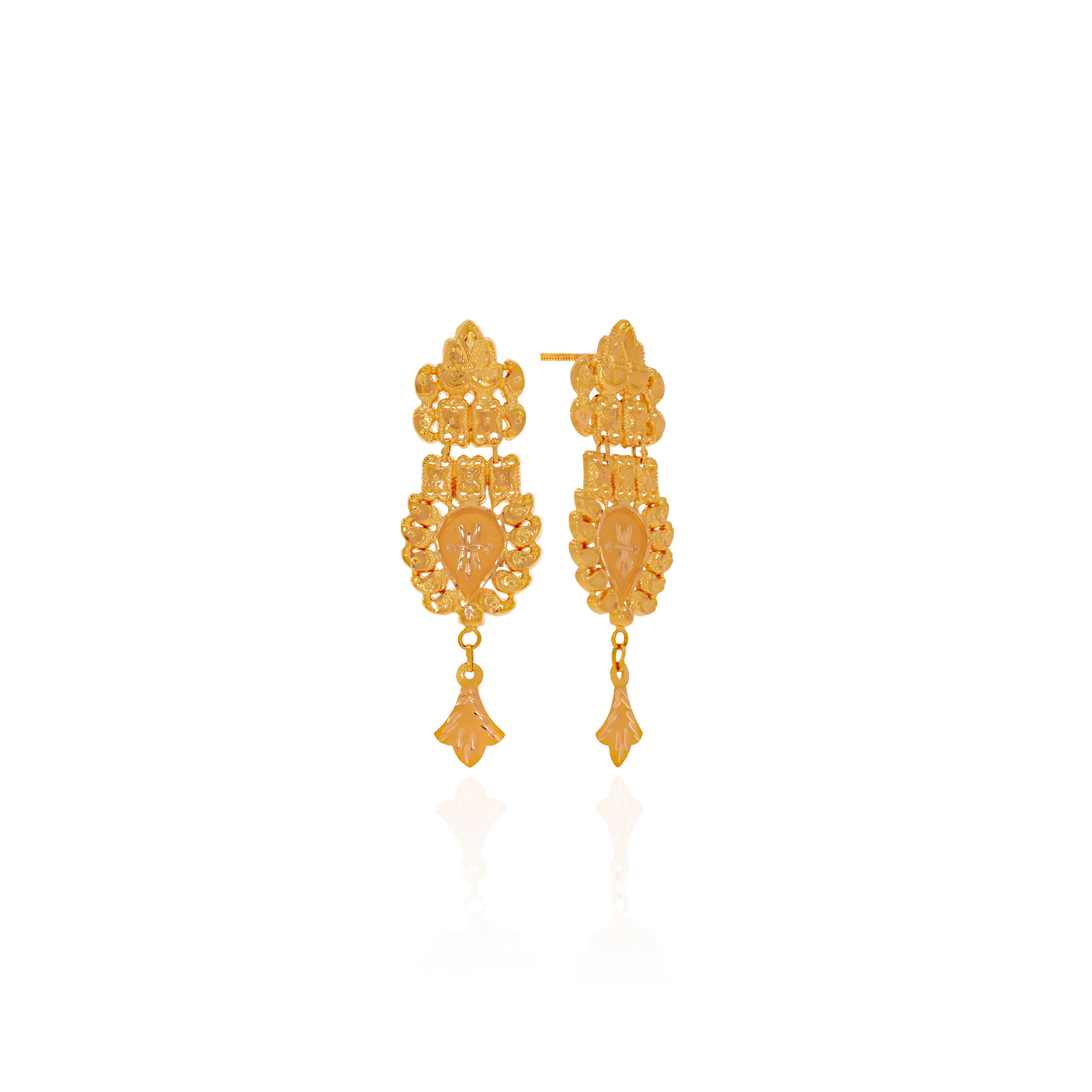 Festive Cascade Gold Drop Earrings - Senco Gold and Diamonds