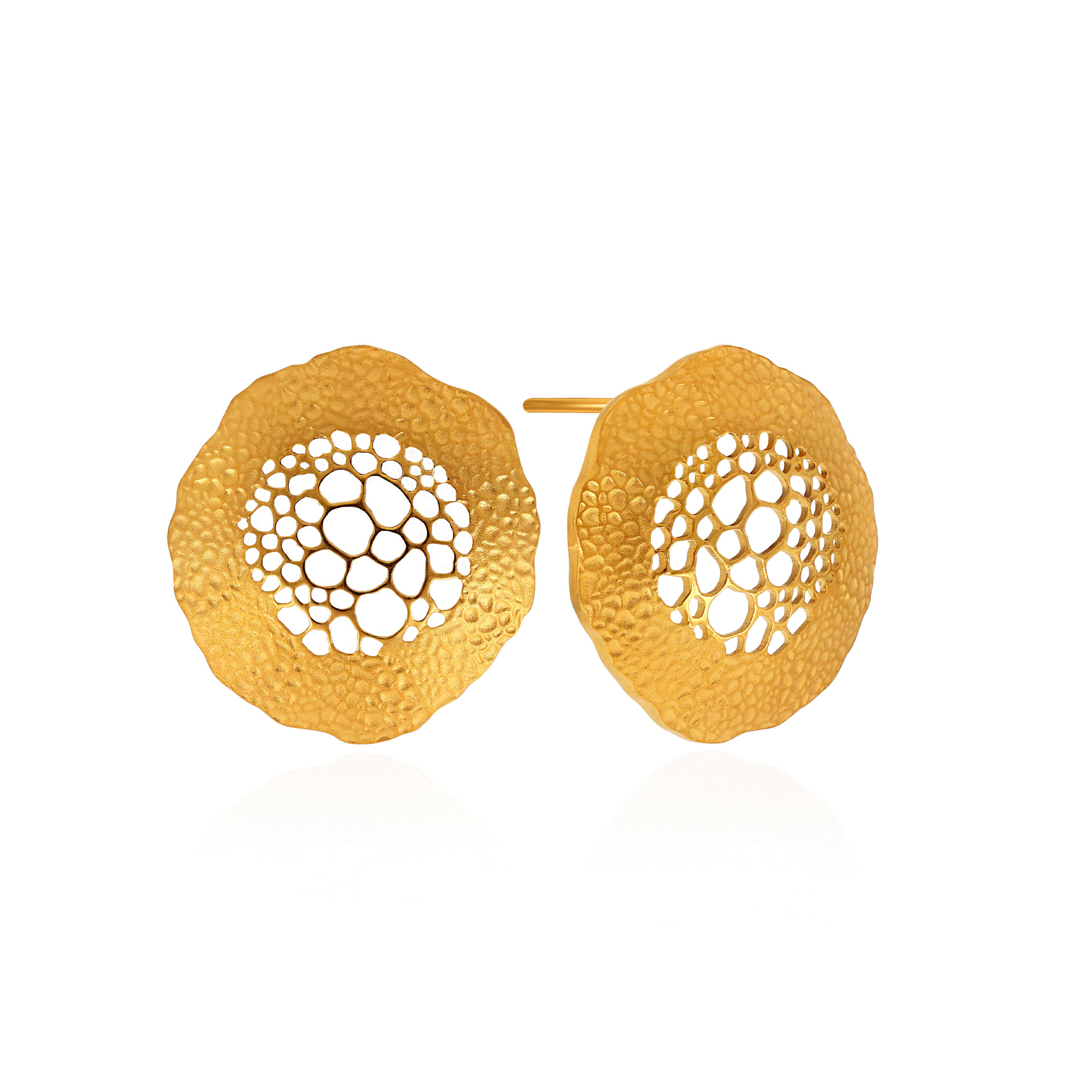 Modern Art Gold Studs - Senco Gold and Diamonds