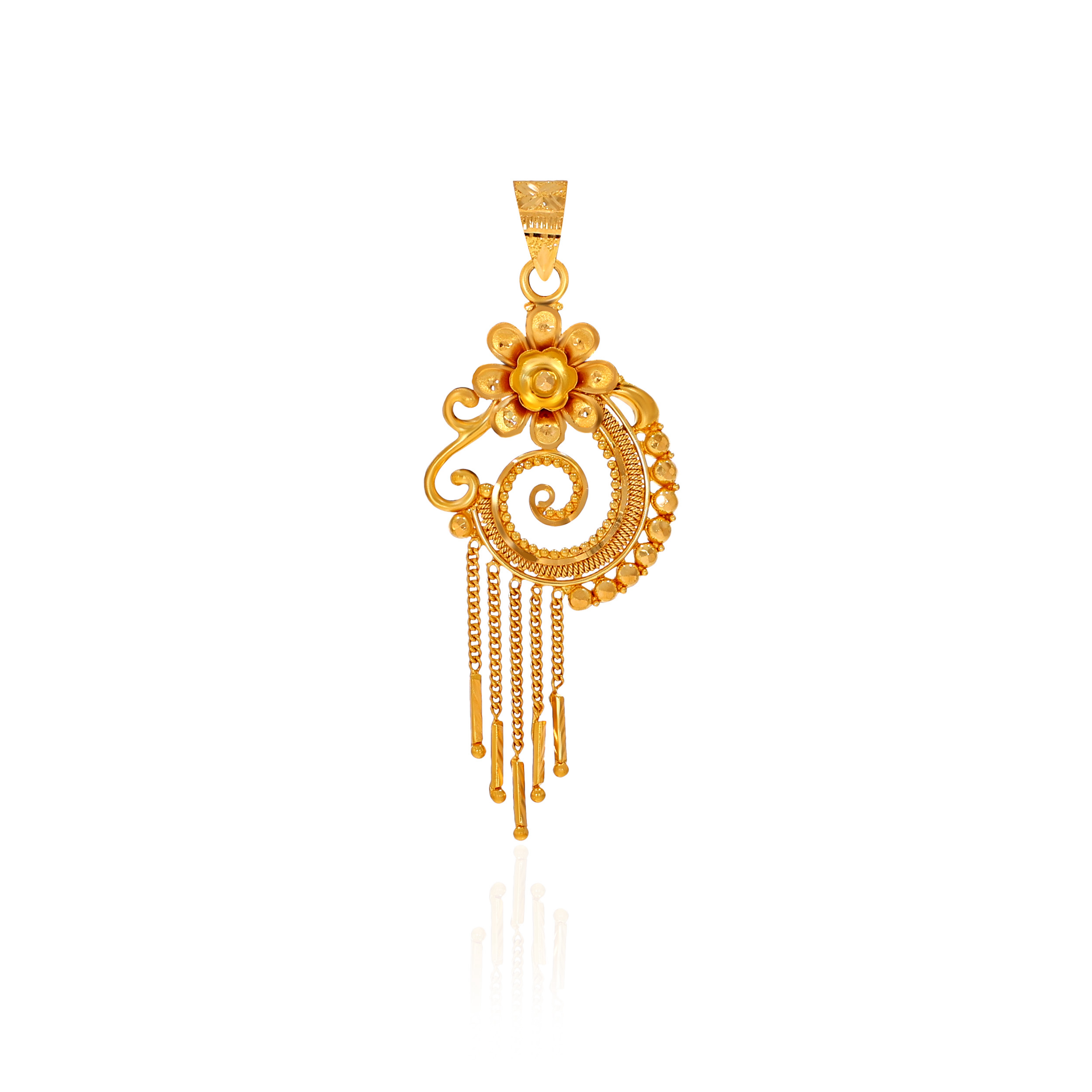 Traditional Petal Gold Pendant - Senco Gold and Diamonds