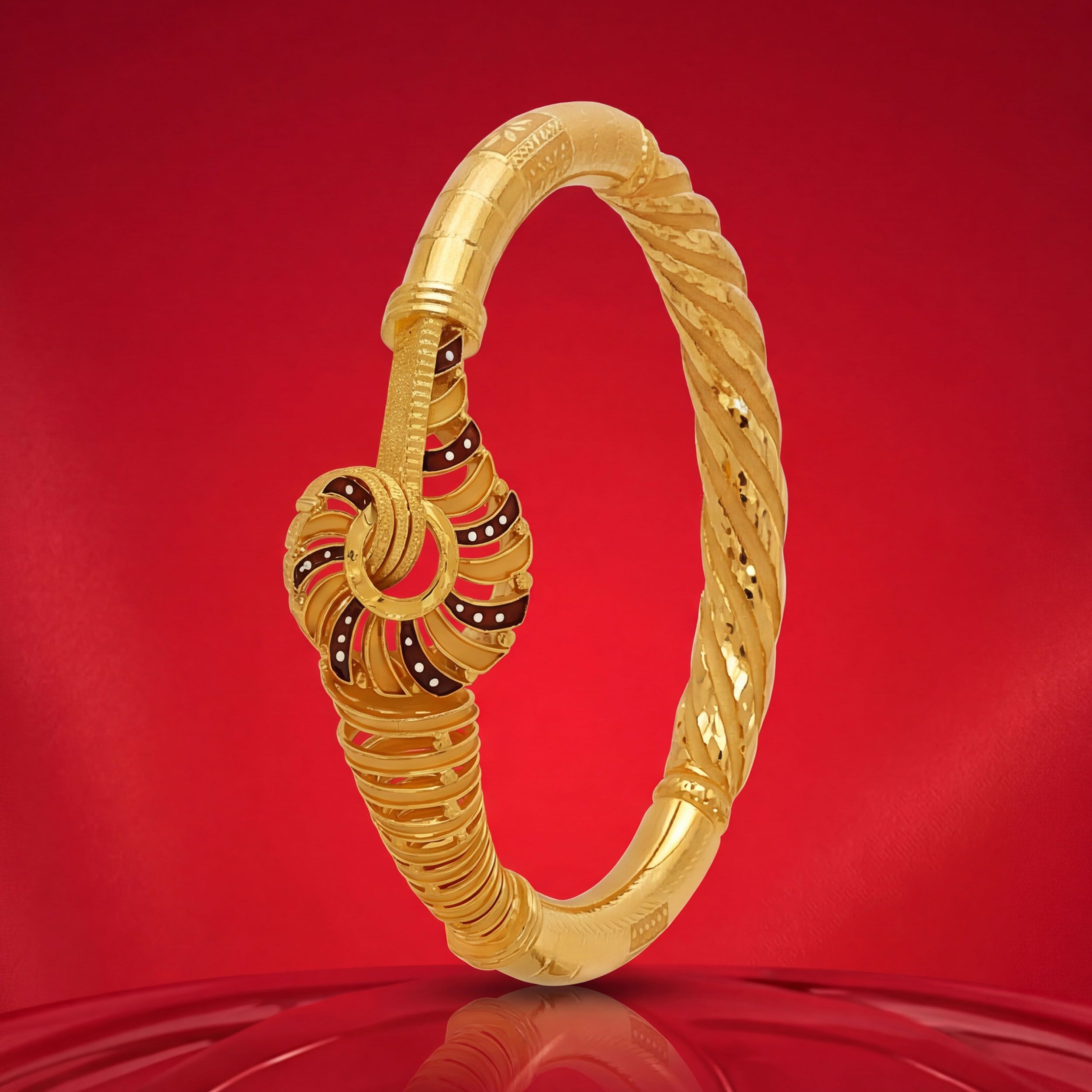 Swirl of Grace Gold Bangle - ₹341529, Buy Swirl of Grace Gold