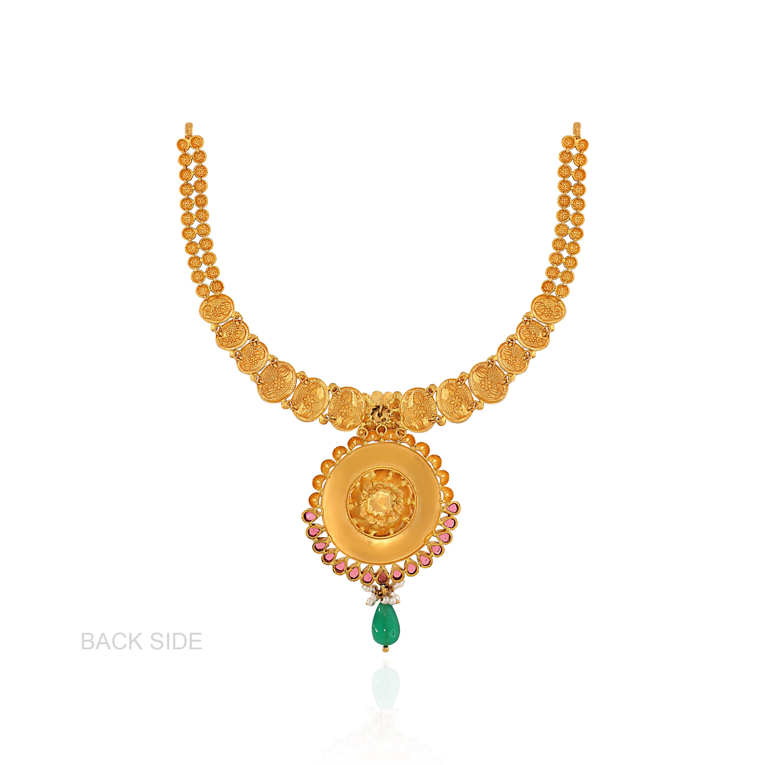 Regal Bloom Kundan Gold Necklace - Senco Gold and Diamonds