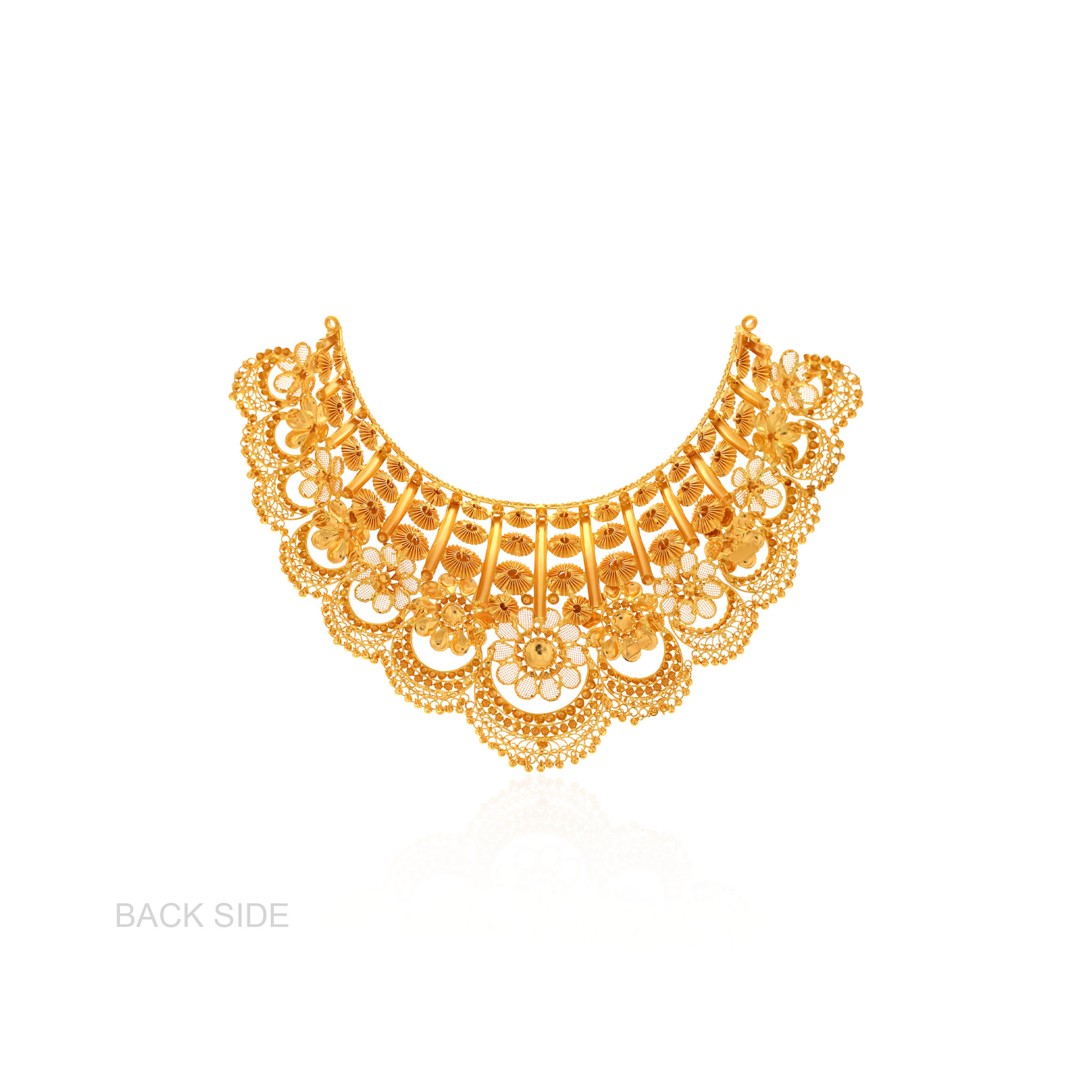 Blossomy Grandeur Gold Choker Necklace - Senco Gold and Diamonds