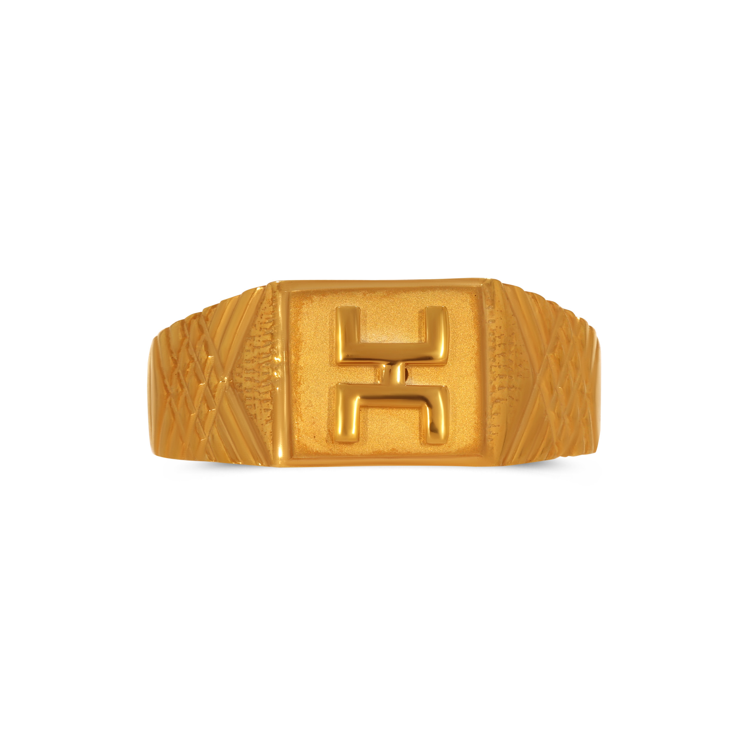 Swastik Legacy Men's Gold Ring - Senco Gold and Diamonds