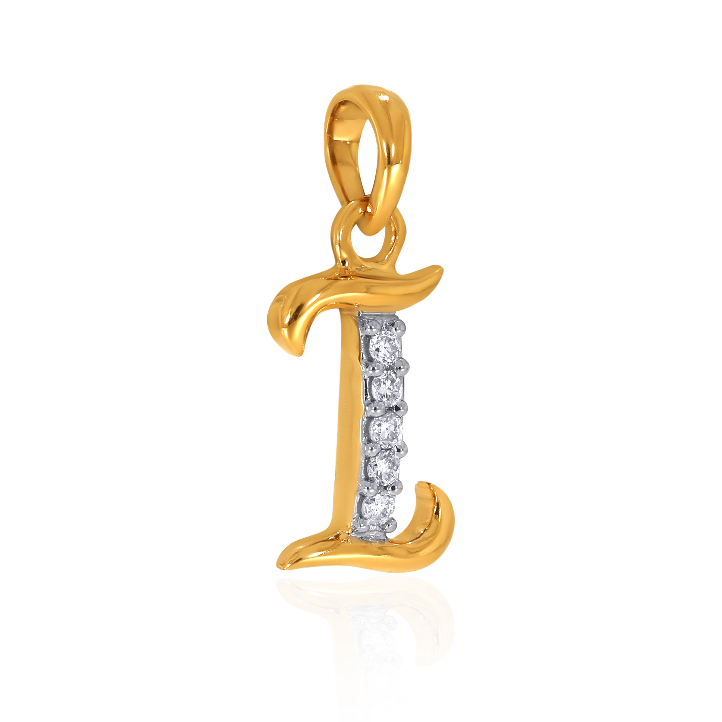 18K Yellow Gold I Alphabet Diamond Pendant-DPN-D000748627 - Senco Gold and Diamonds