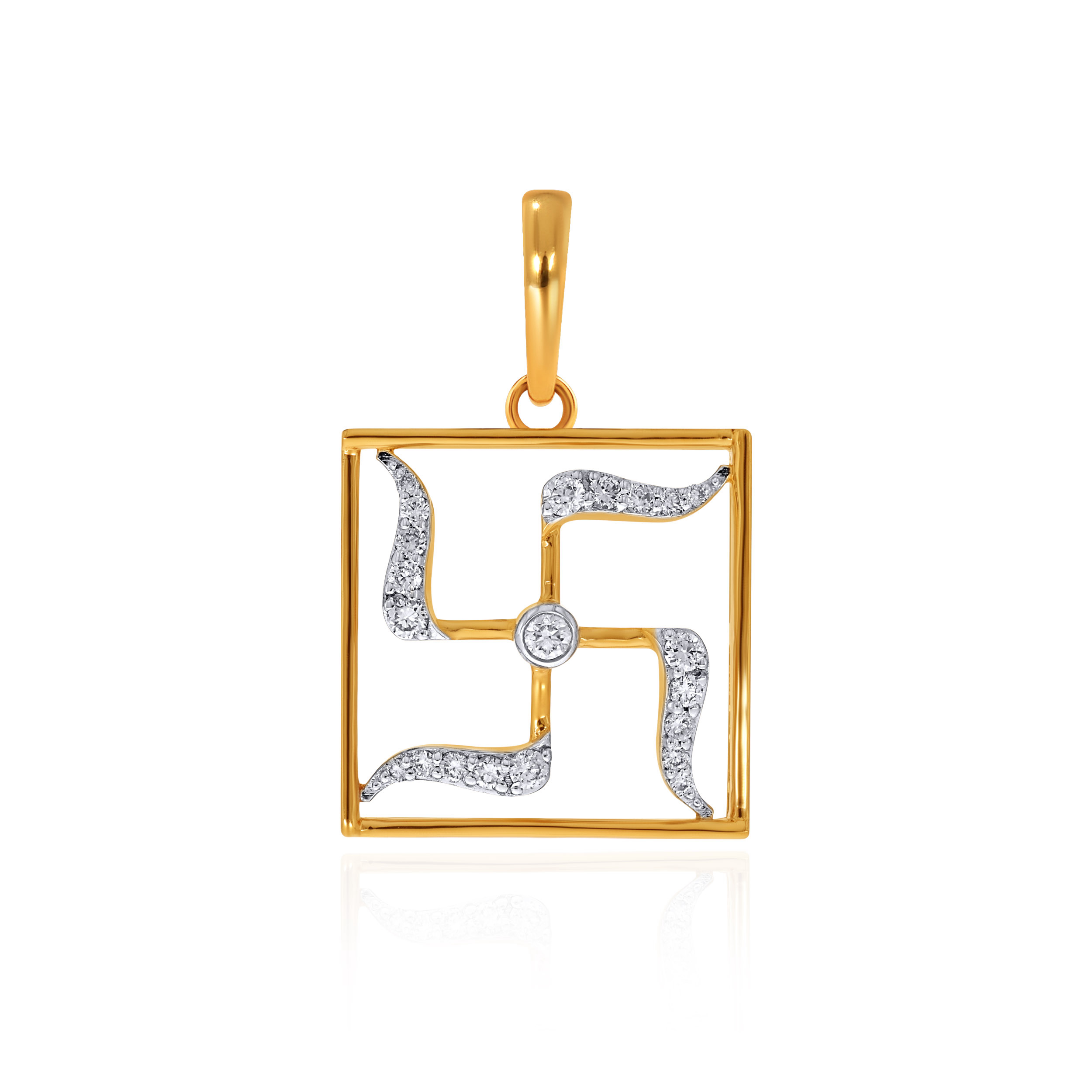 Swastik Blessings Diamond Rakhi Pendant - Senco Gold and Diamonds