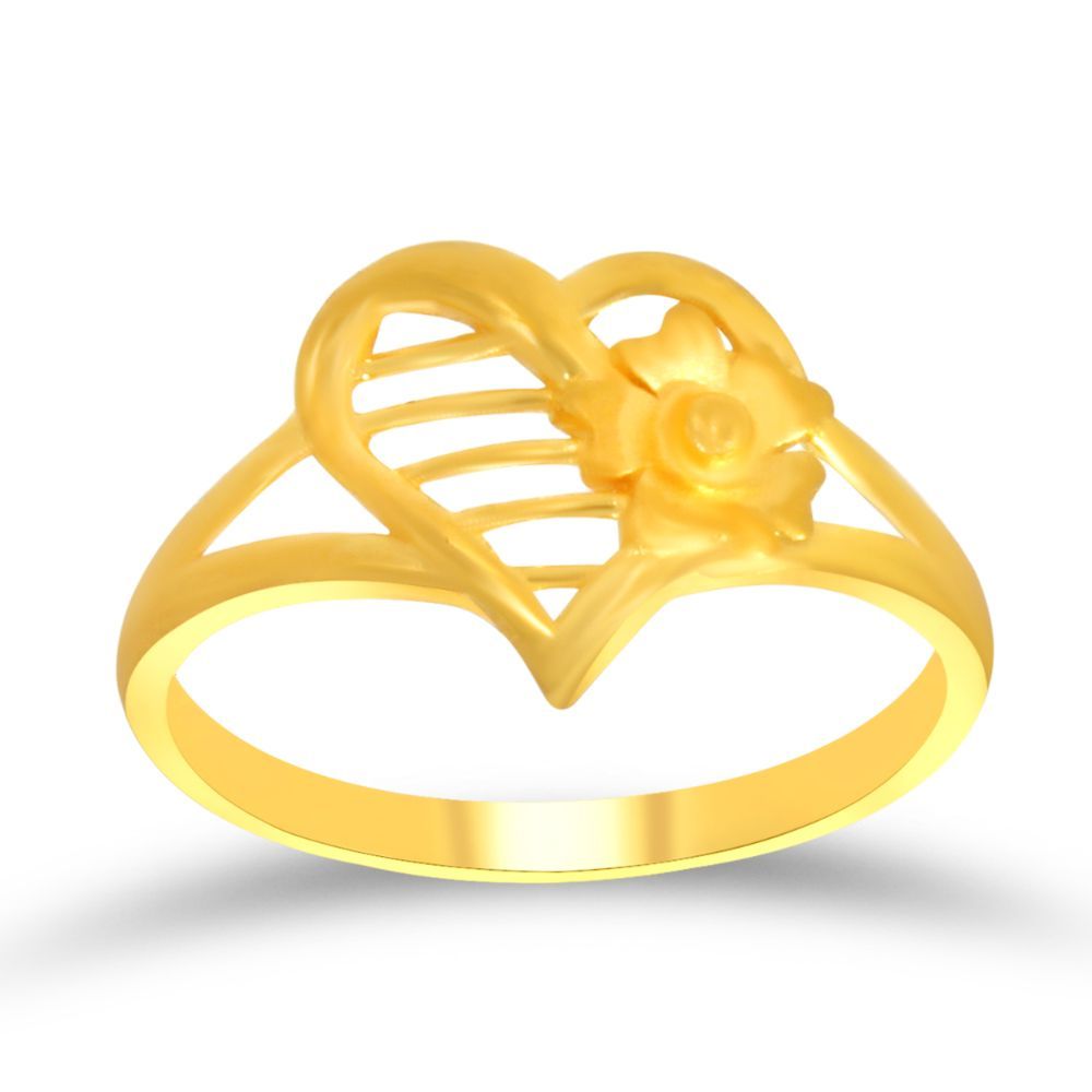 The Love Stripe Floral Gold Ring