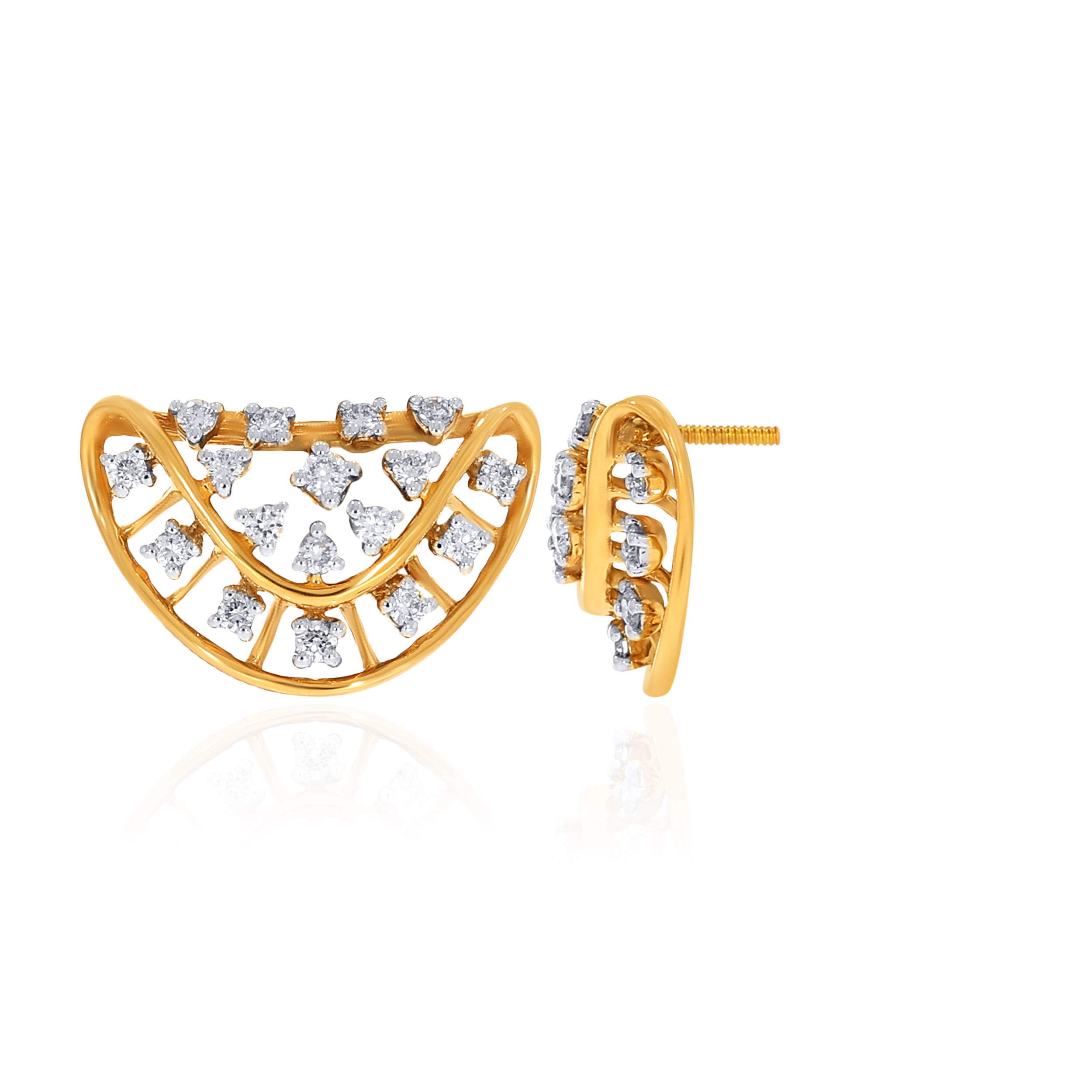 14K Yellow Gold Diamond Studs Earrings-DT-D000667440 - Senco Gold and Diamonds