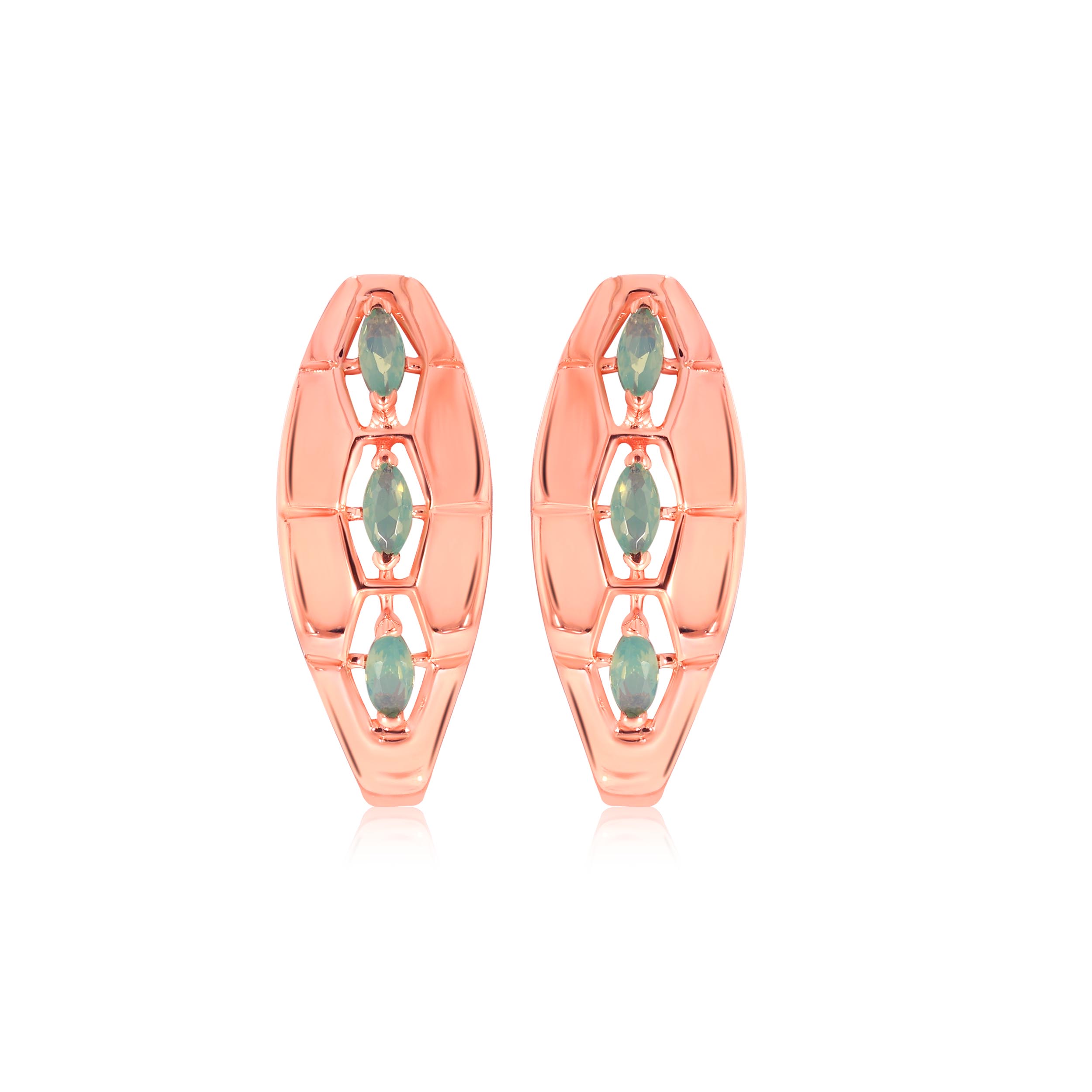 Rosy Sweetness Gold Hoop Earrings - Senco Gold and Diamonds