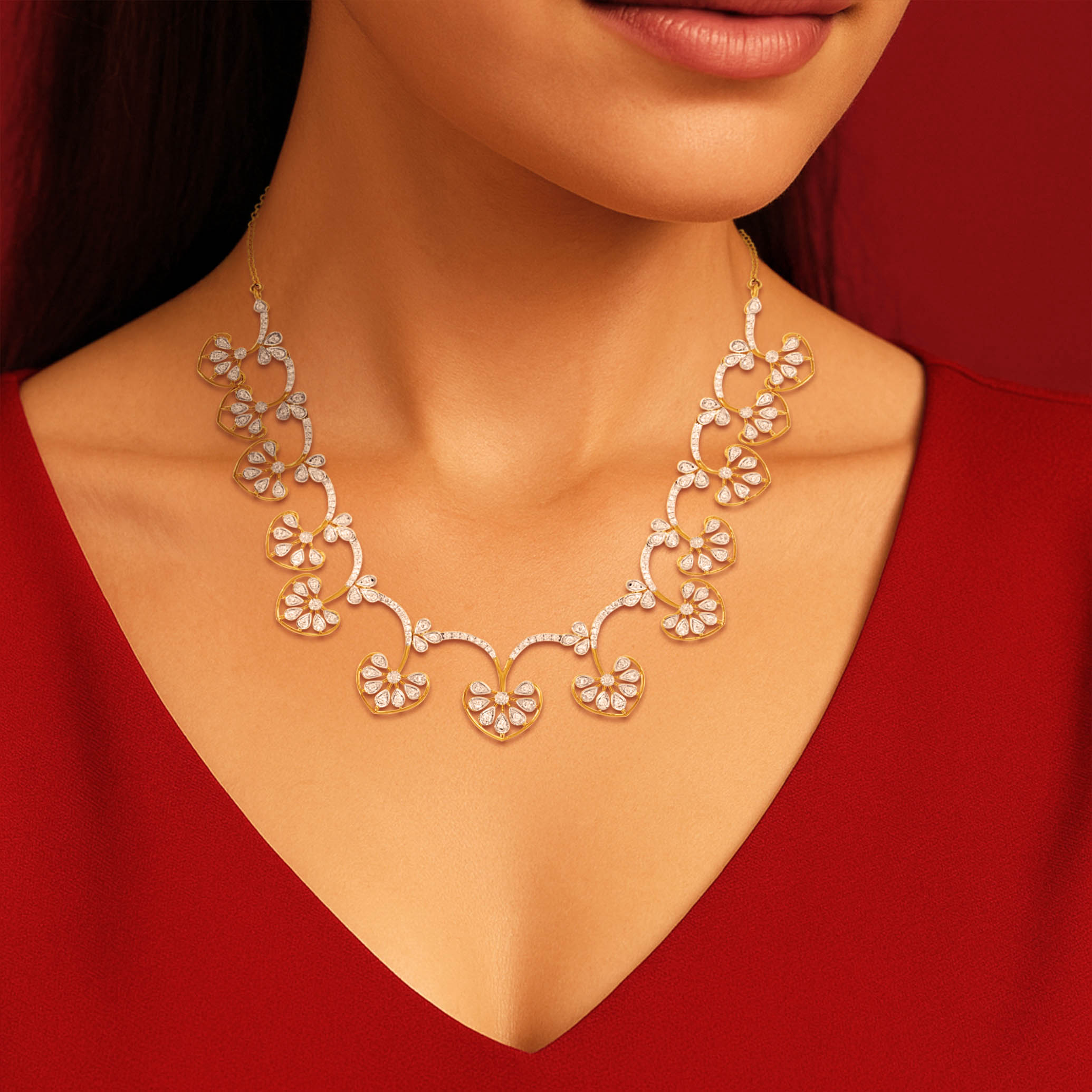 Elowen Bloom Diamond Necklace - Senco Gold and Diamonds