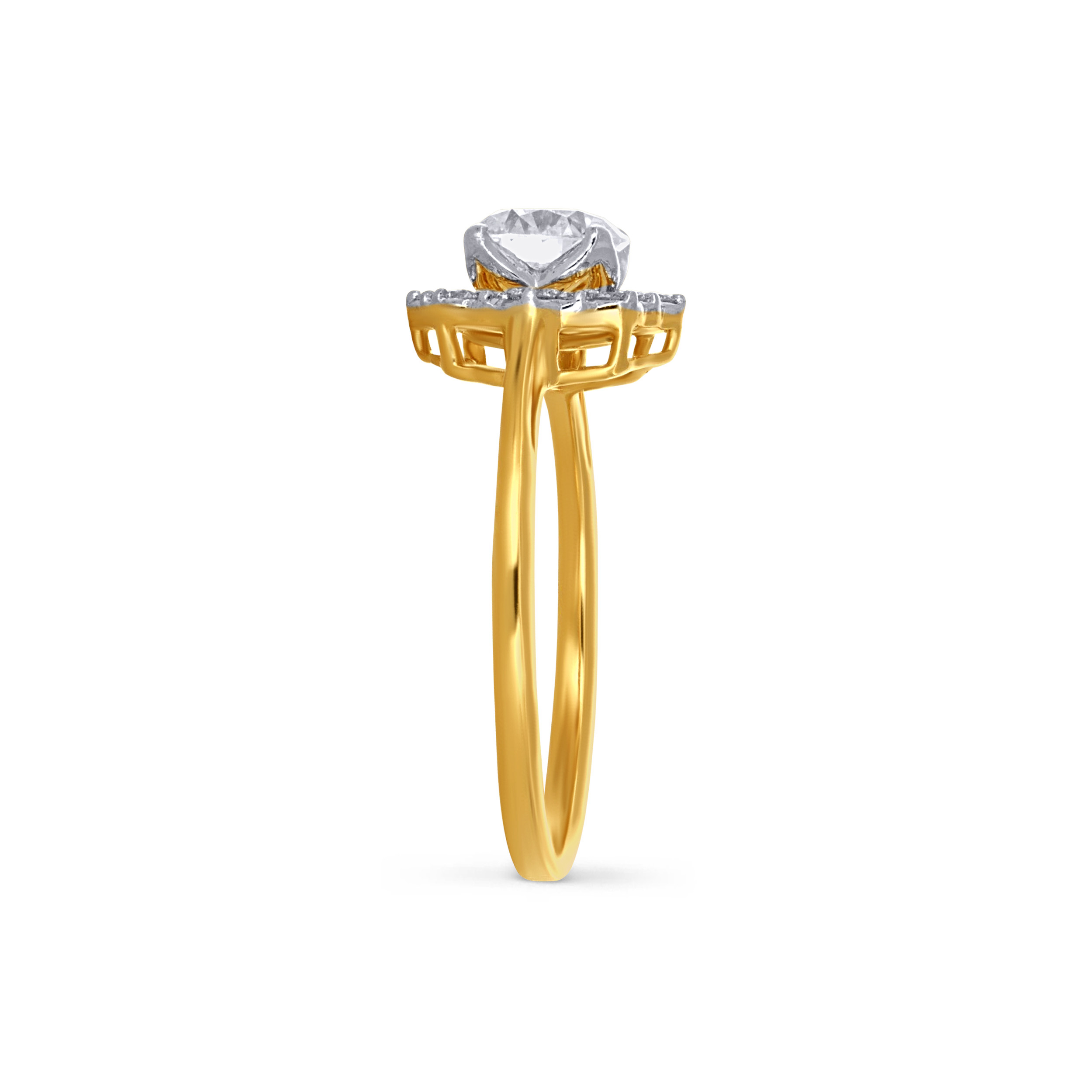 Aurora Halo Solitaire Diamond Ring - Senco Gold and Diamonds