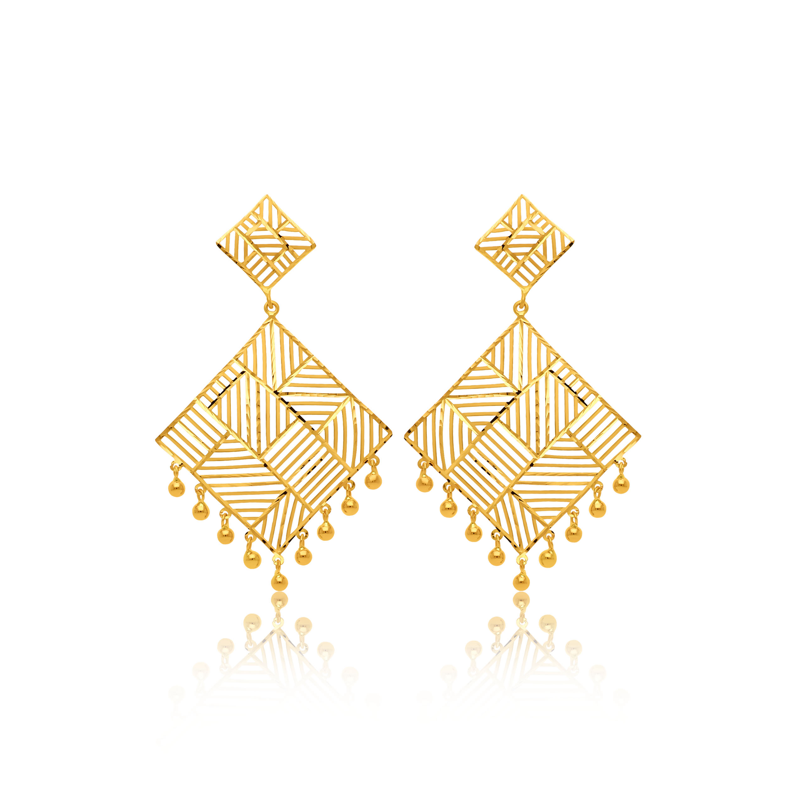 22K Yellow Gold Dangler Earrings-GP-SAD0005011 - Senco Gold and Diamonds