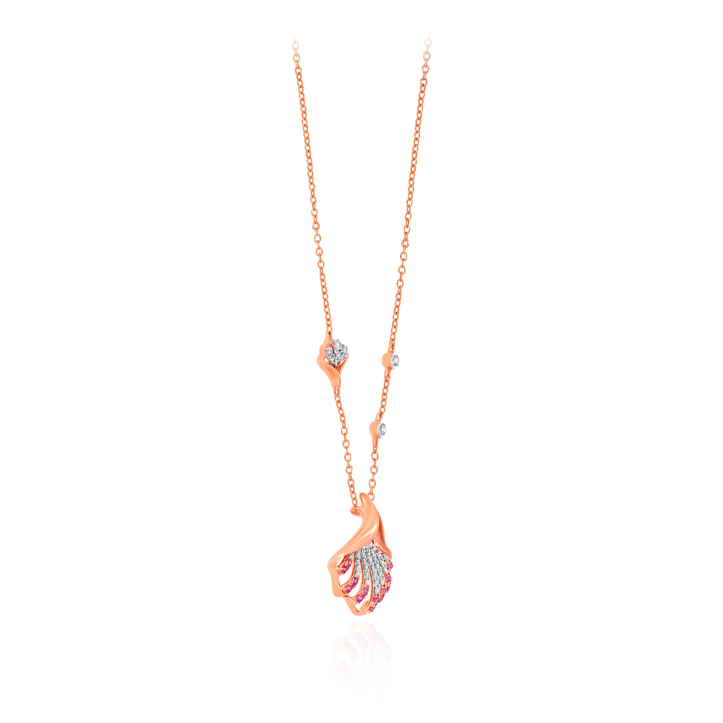 Appealing Ginkgo Diamond Chain Pendant - Senco Gold and Diamonds
