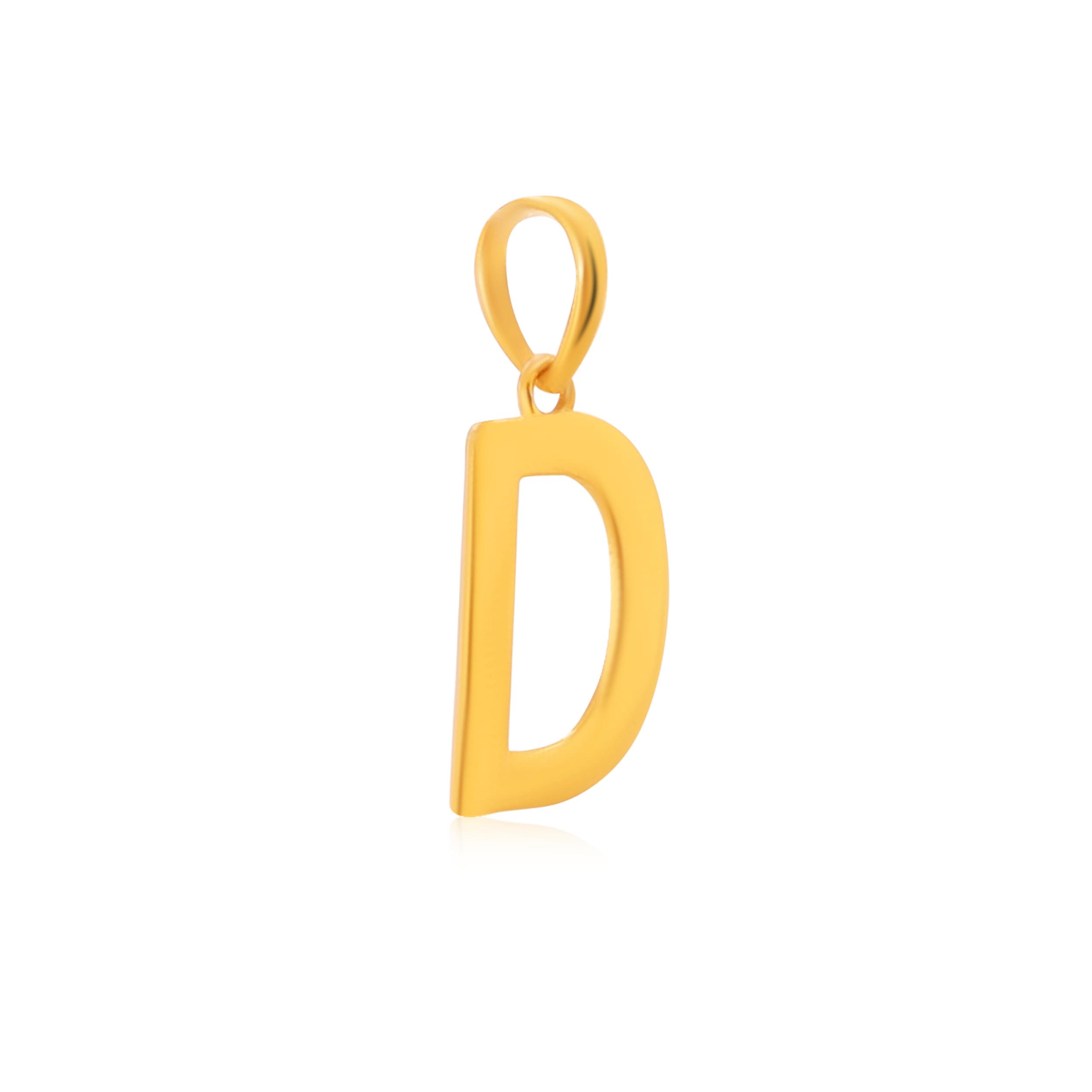 Dazzling D Alphabet Gold Pendant - Senco Gold and Diamonds