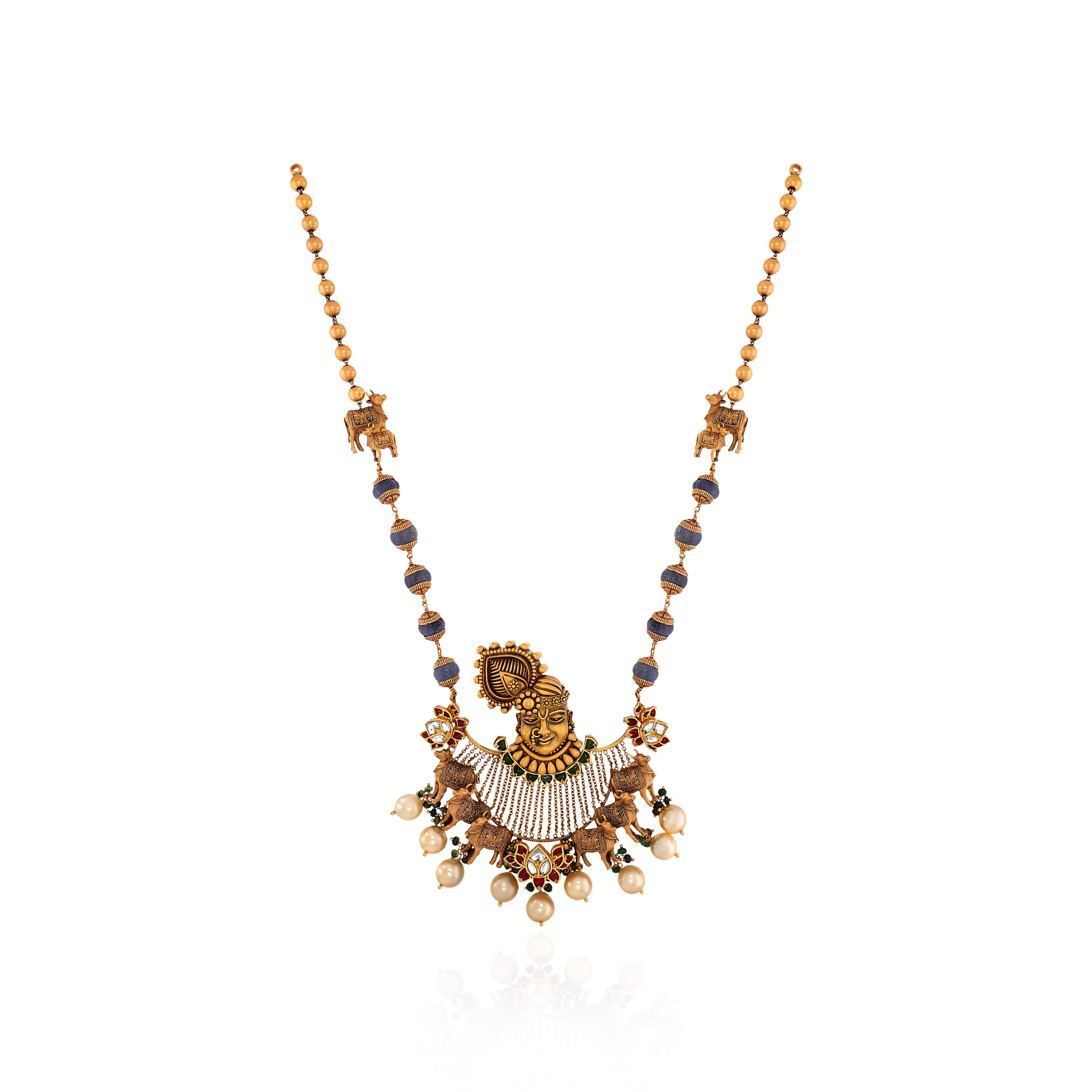 22K Yellow Gold Kundan Necklace-GN-D000788431 - Senco Gold and Diamonds