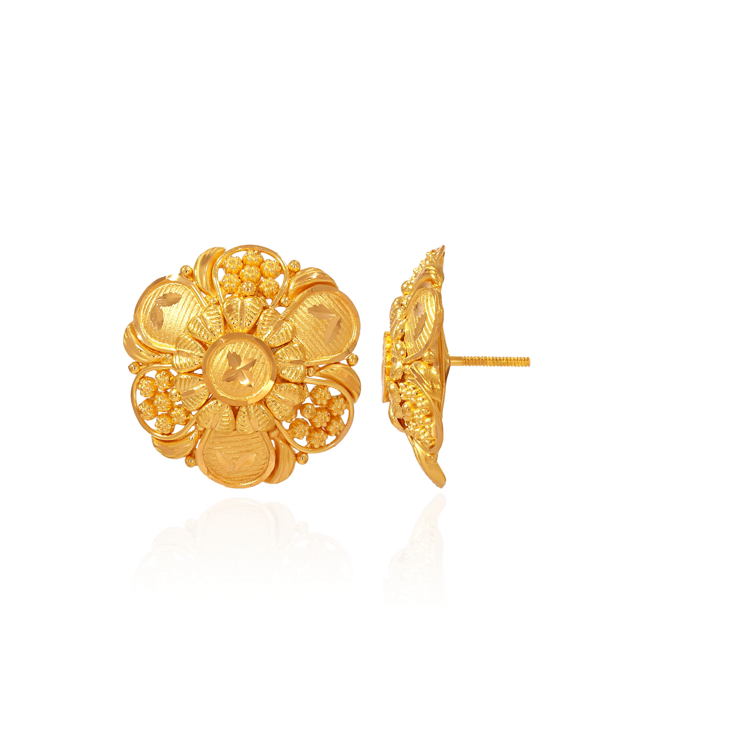 Traditional Bloom Gold Earrings - Senco Gold and Diamonds