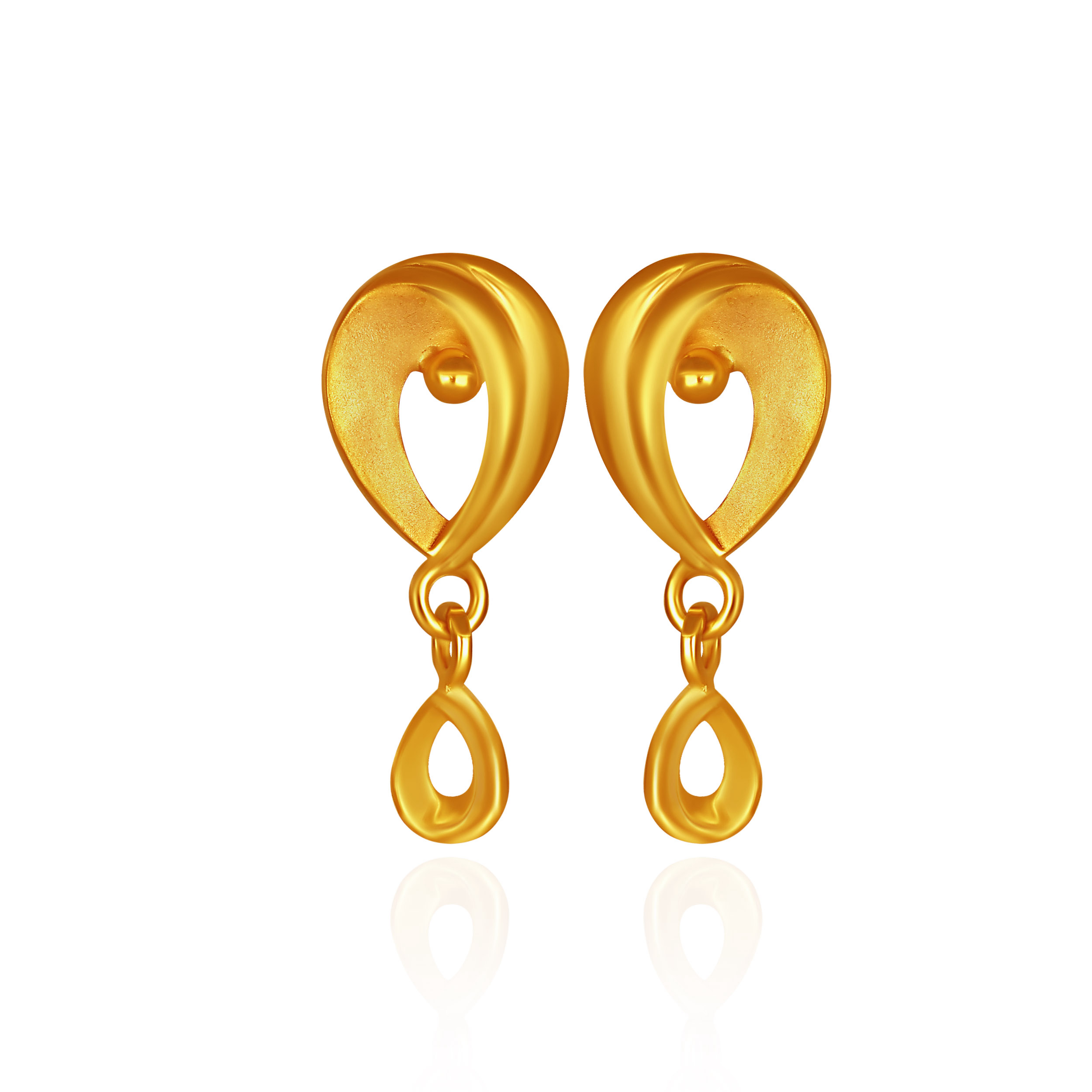 Lumina Sculpted Teardrop Gold Earrings - Senco Gold and Diamonds
