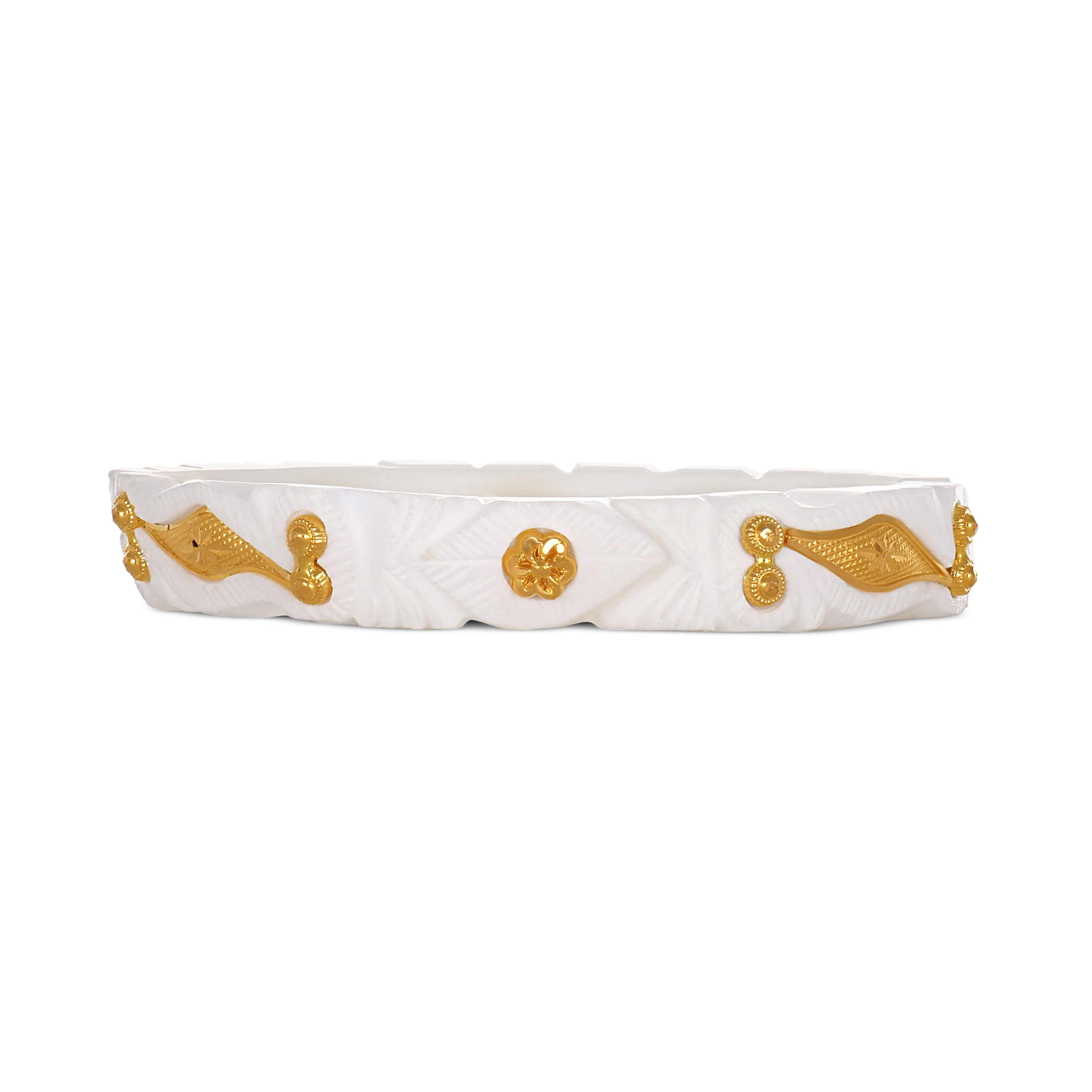 Ivory Tradition Gold Sankha Bangle - Senco Gold and Diamonds