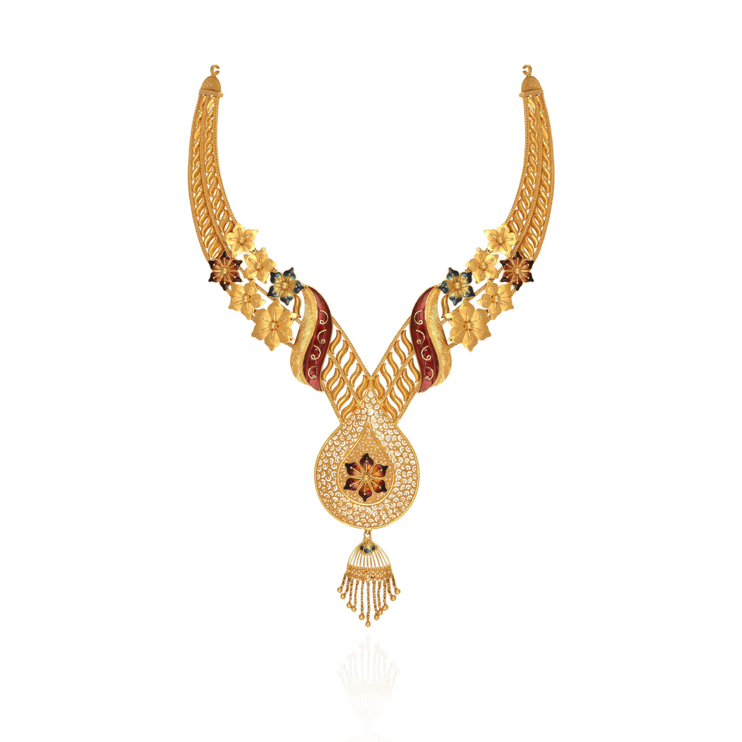 Aureline Enamel Grace Gold Necklace - Senco Gold and Diamonds