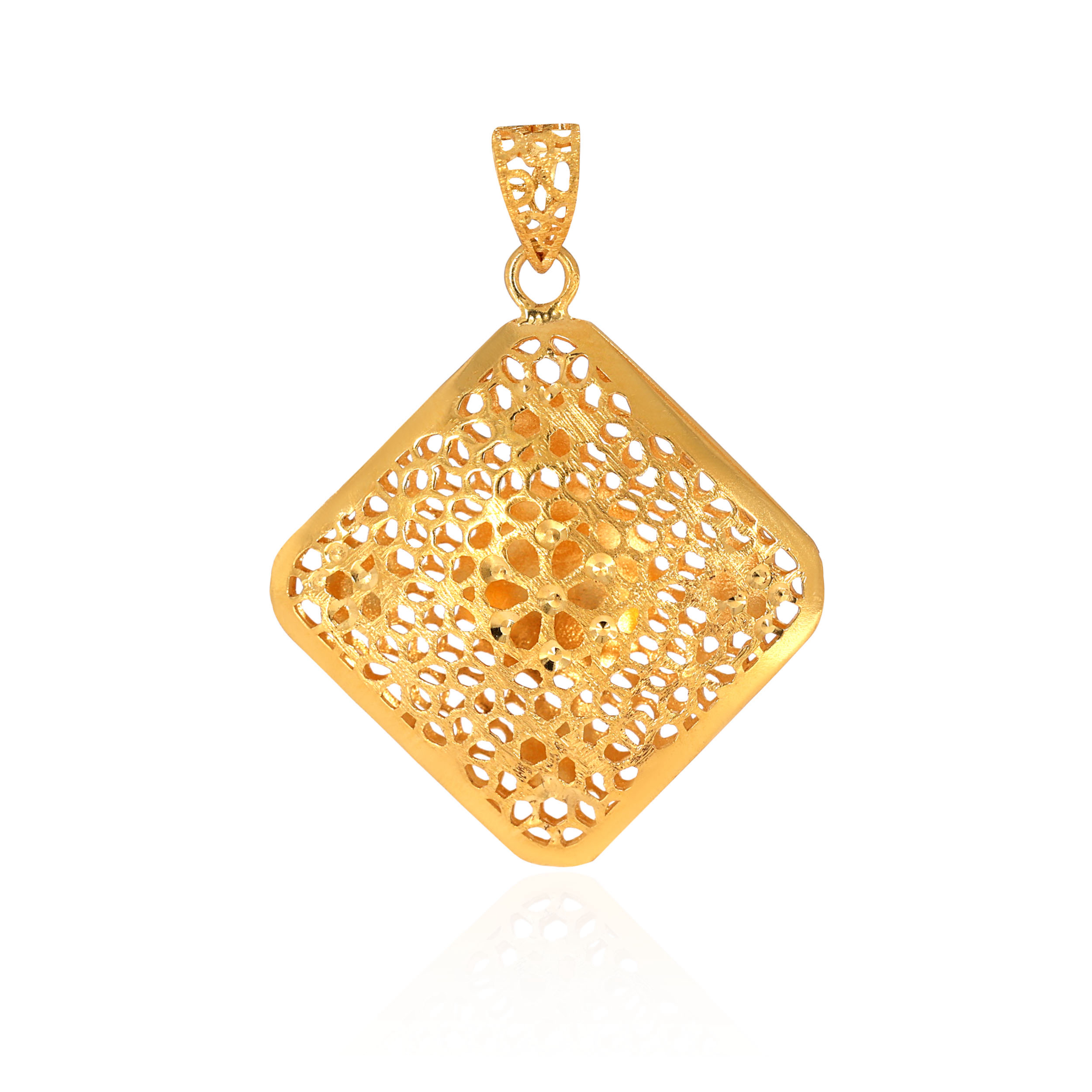 Floral Deco Gold Pendant - Senco Gold and Diamonds