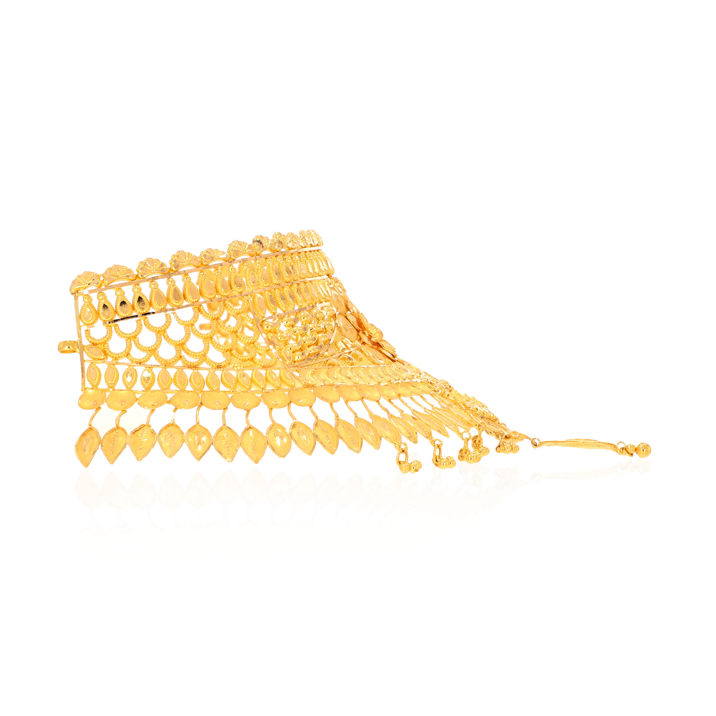 Mesh & Bloom Statement Gold Choker - Senco Gold and Diamonds