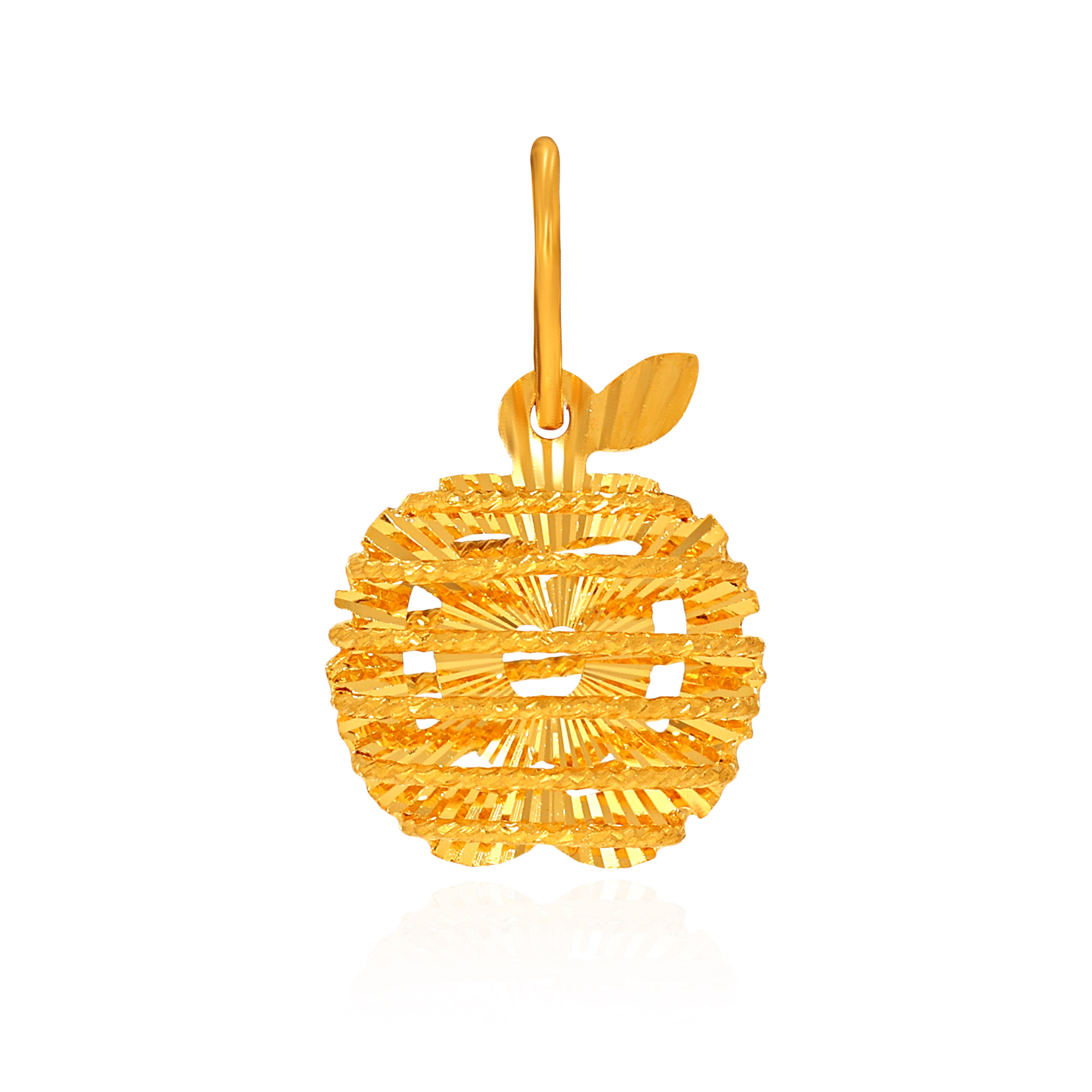 Charming Textured Apple Gold Pendant - Senco Gold and Diamonds