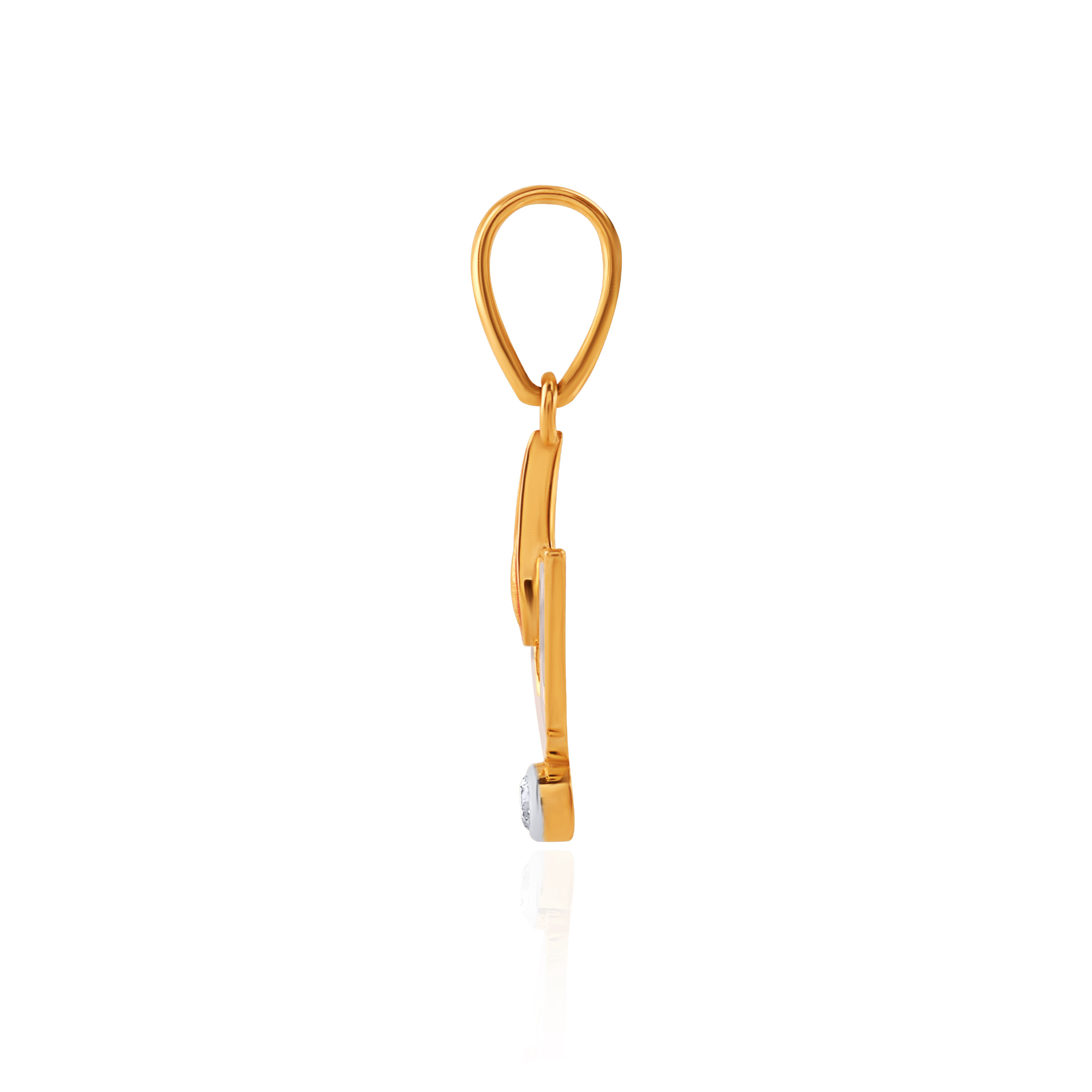 Vishnu Namam Enamel Diamond Pendant - Senco Gold and Diamonds