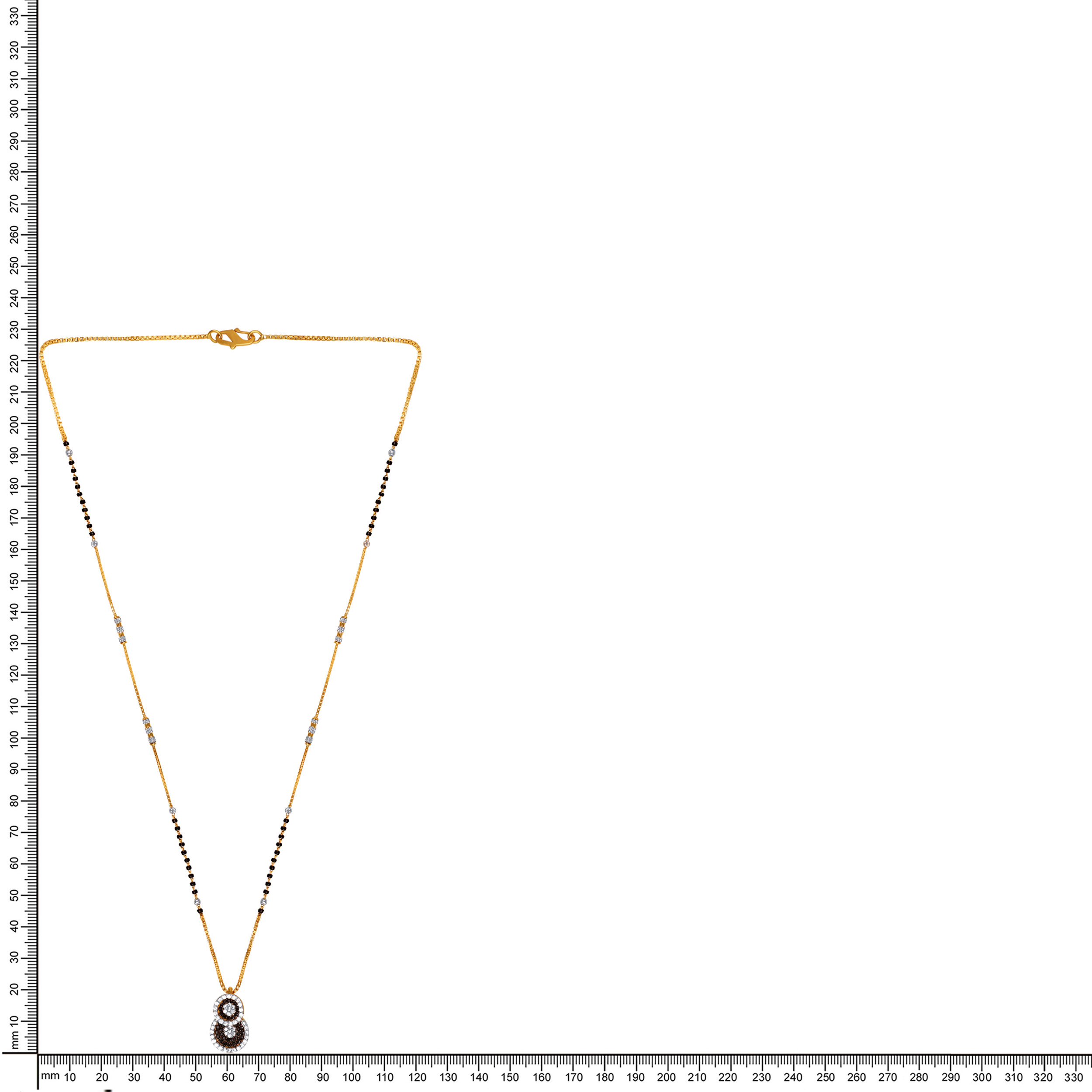Graceful Black Bead Accent Gold Mangalsutra - Senco Gold and Diamonds