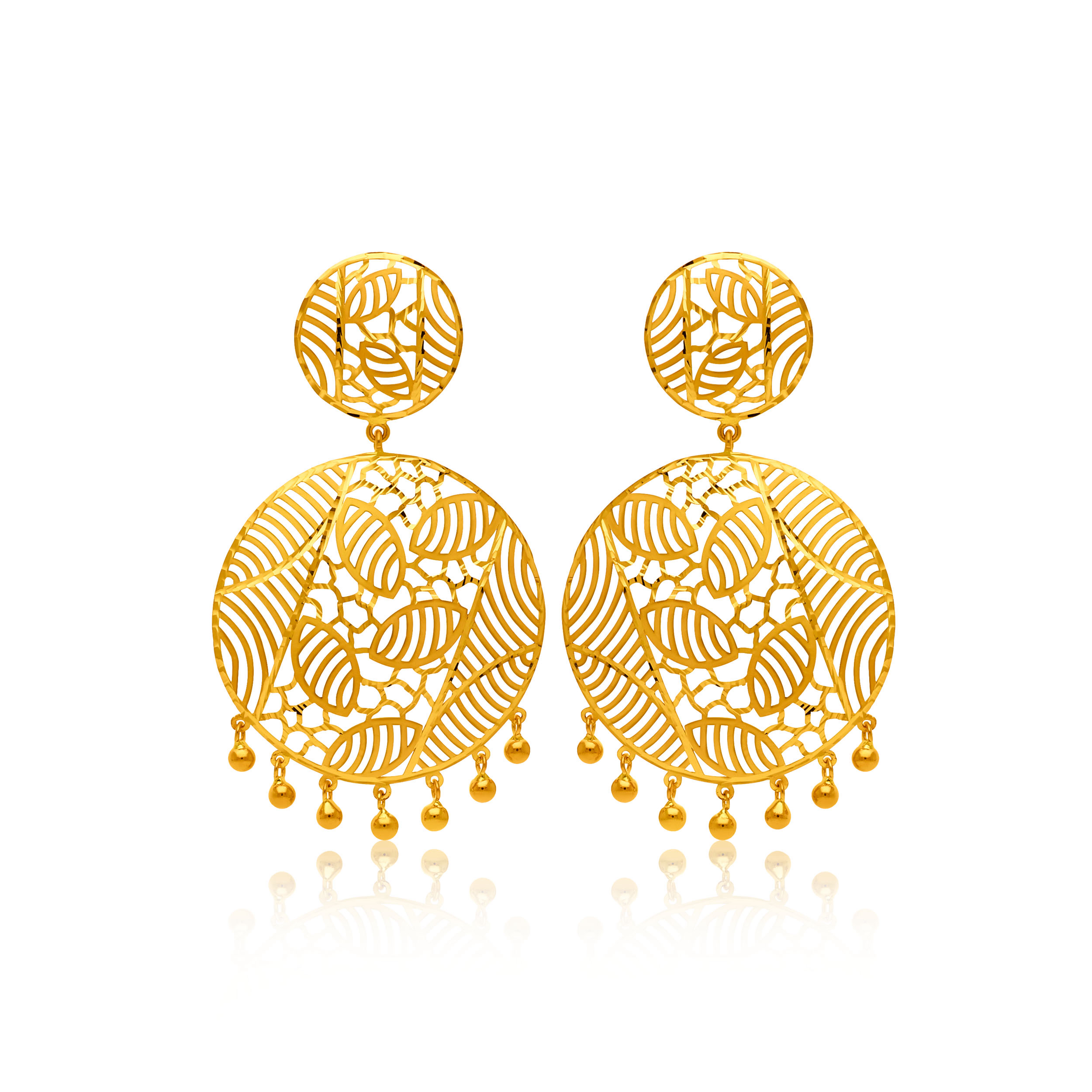 22K Yellow Gold Danglers Earrings-GP-SAD0004941 - Senco Gold and Diamonds