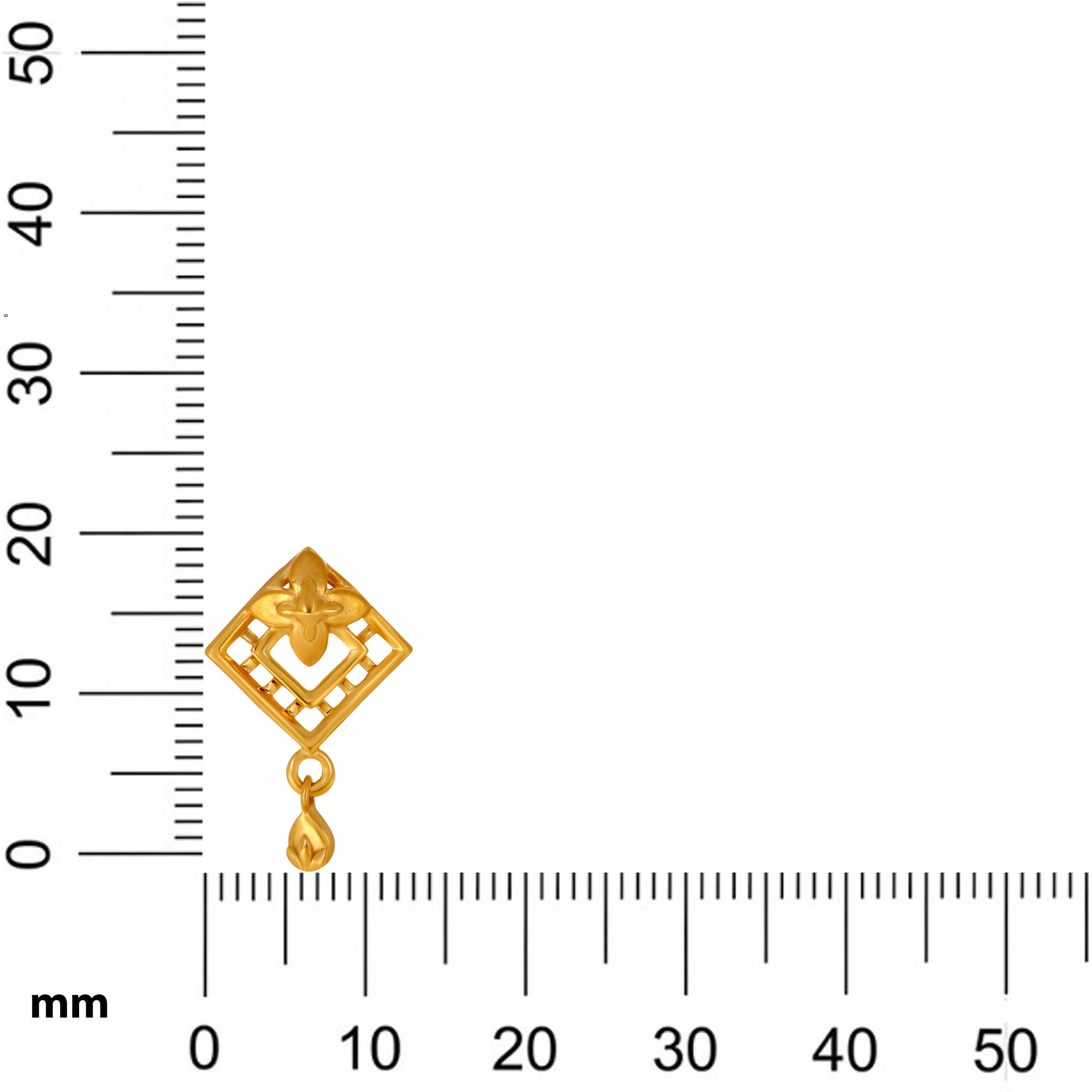 Angular Charm Gold Drop Earrings - Senco Gold and Diamonds