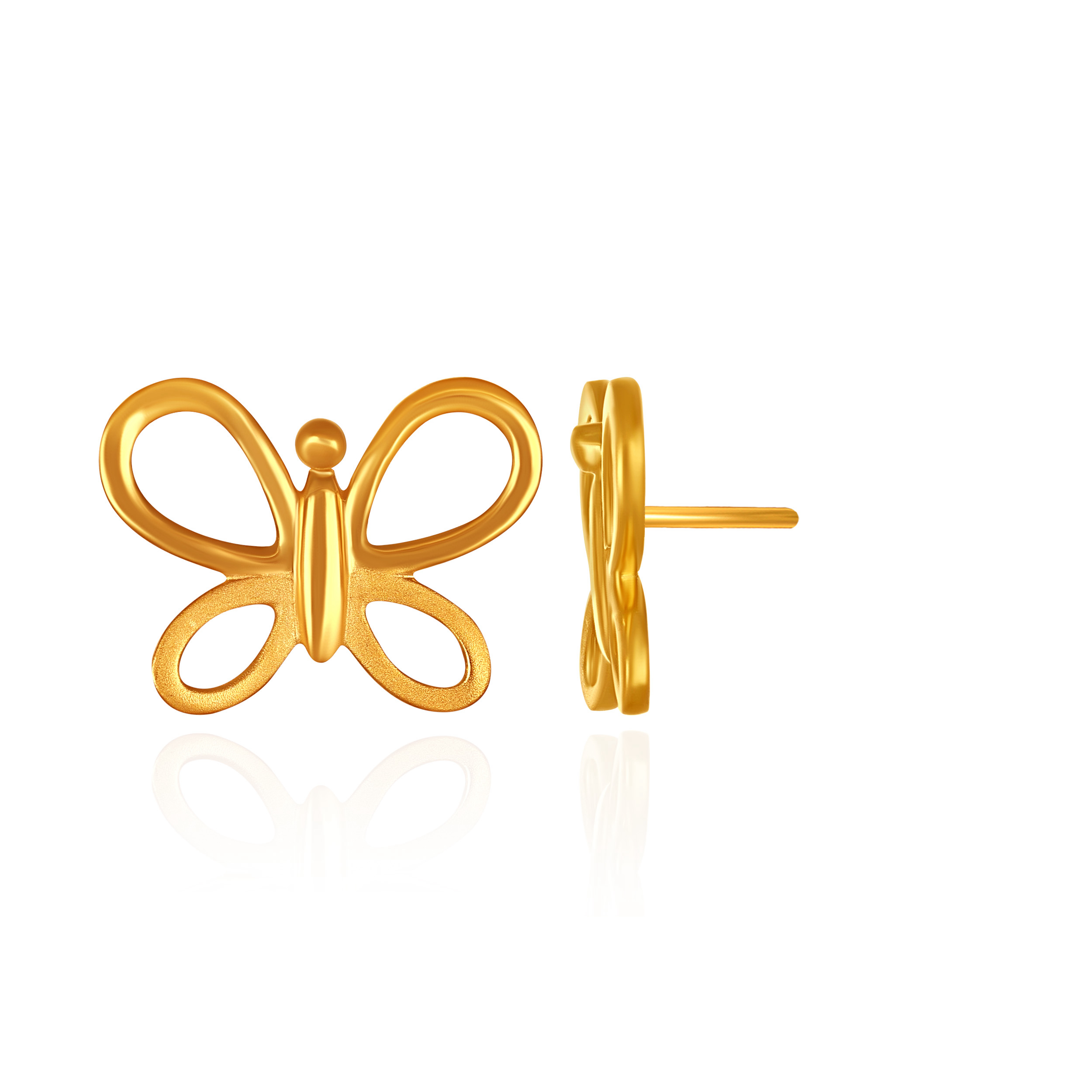 Whimsy Wings Gold Studs - Senco Gold and Diamonds