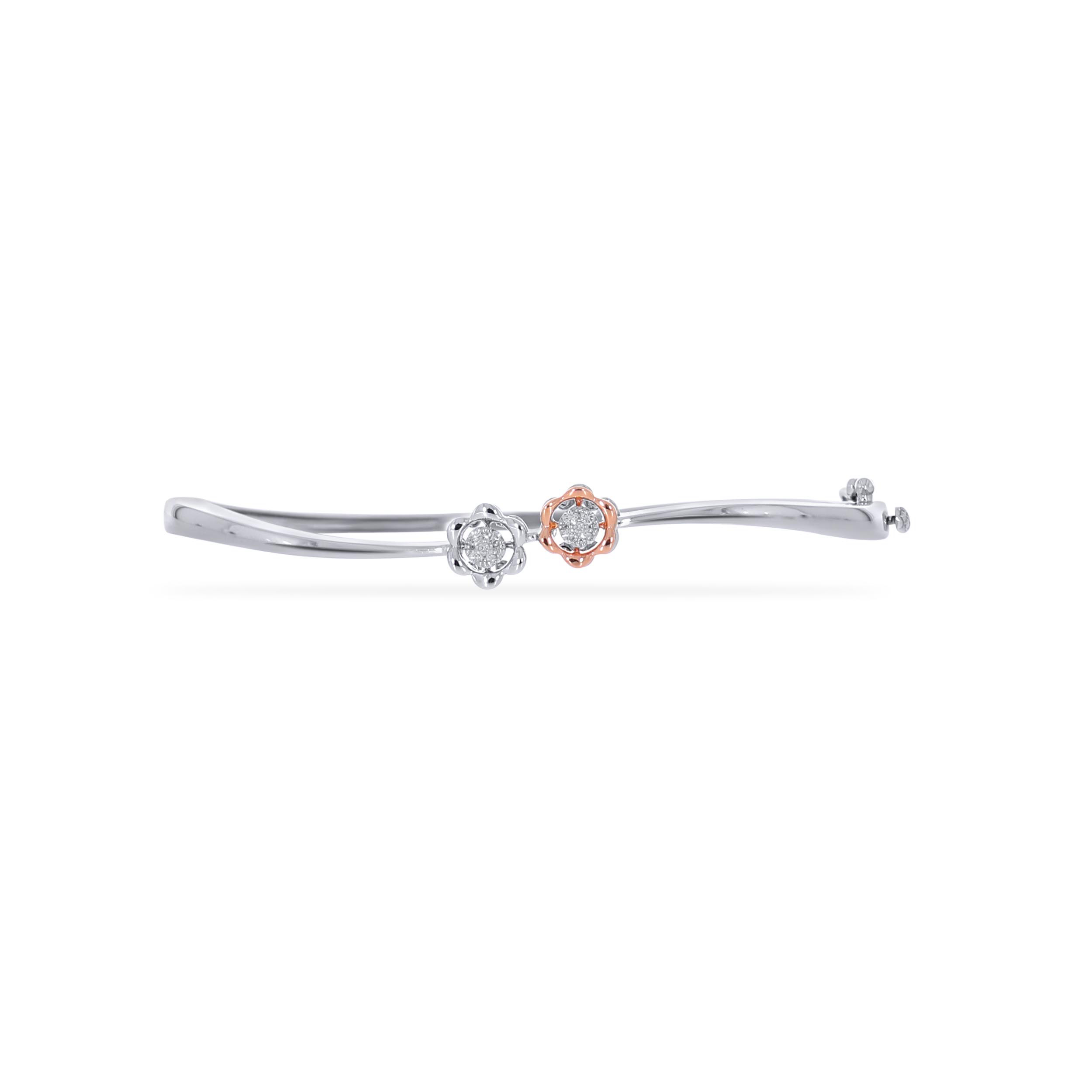 Dual Blossom Platinum Diamond Bracelet - Senco Gold and Diamonds