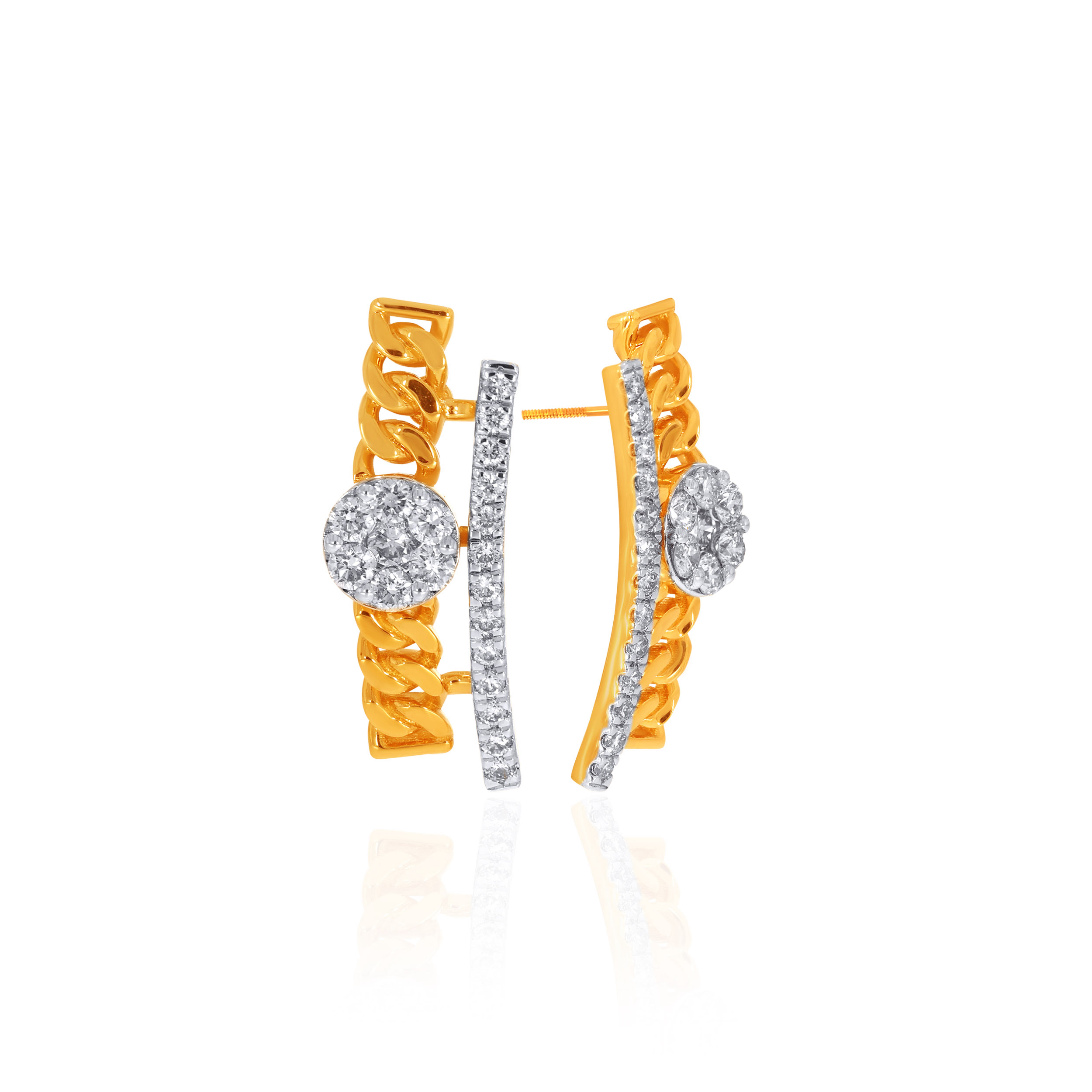 14K Yellow Gold Diamond Drop Earrings-DT-D000772714 - Senco Gold and Diamonds