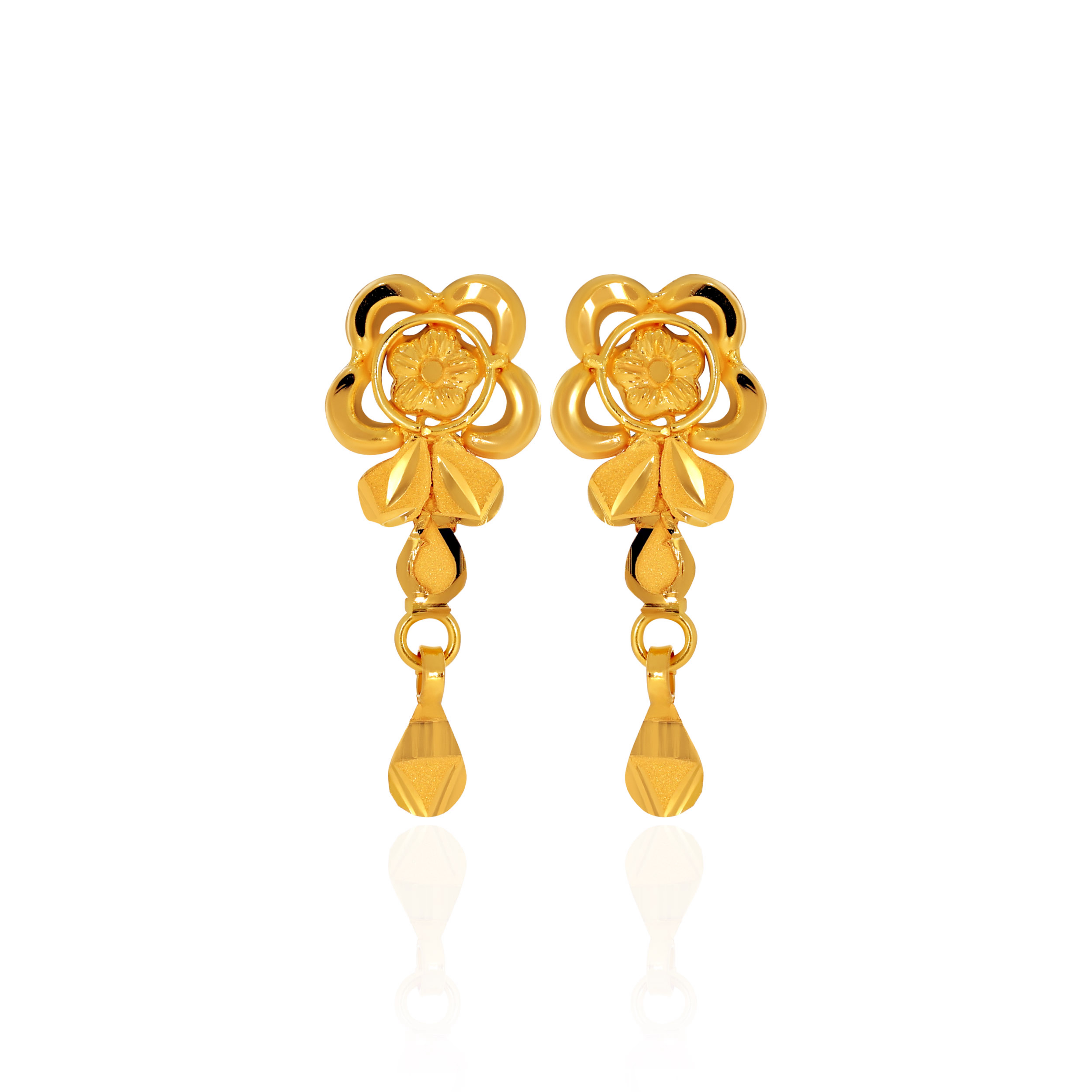 22K Yellow Gold Gold Drop Earrings-GP-D000587824 - Senco Gold and Diamonds
