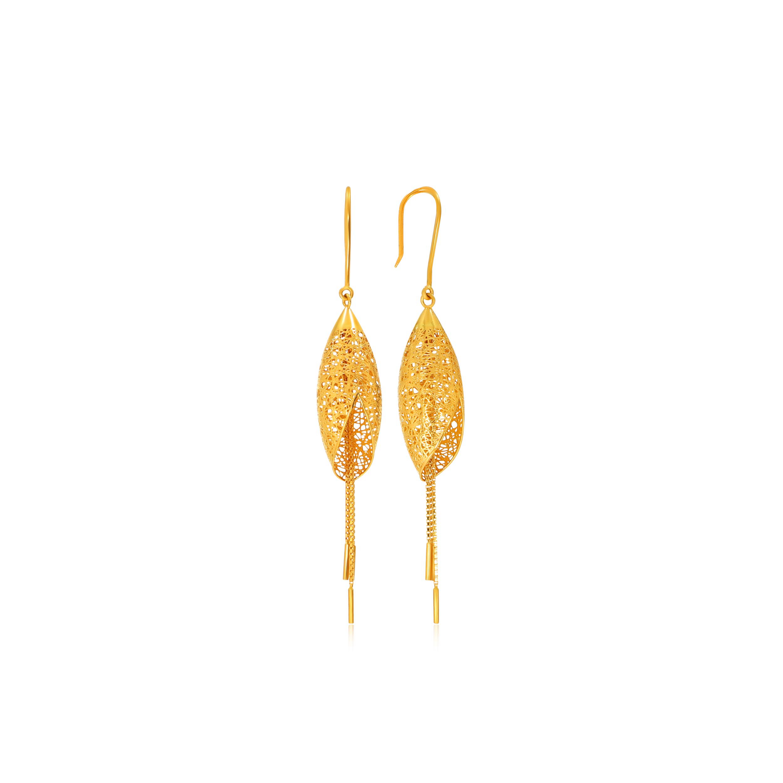 Delicate Wrap Gold Hook Earrings - Senco Gold and Diamonds