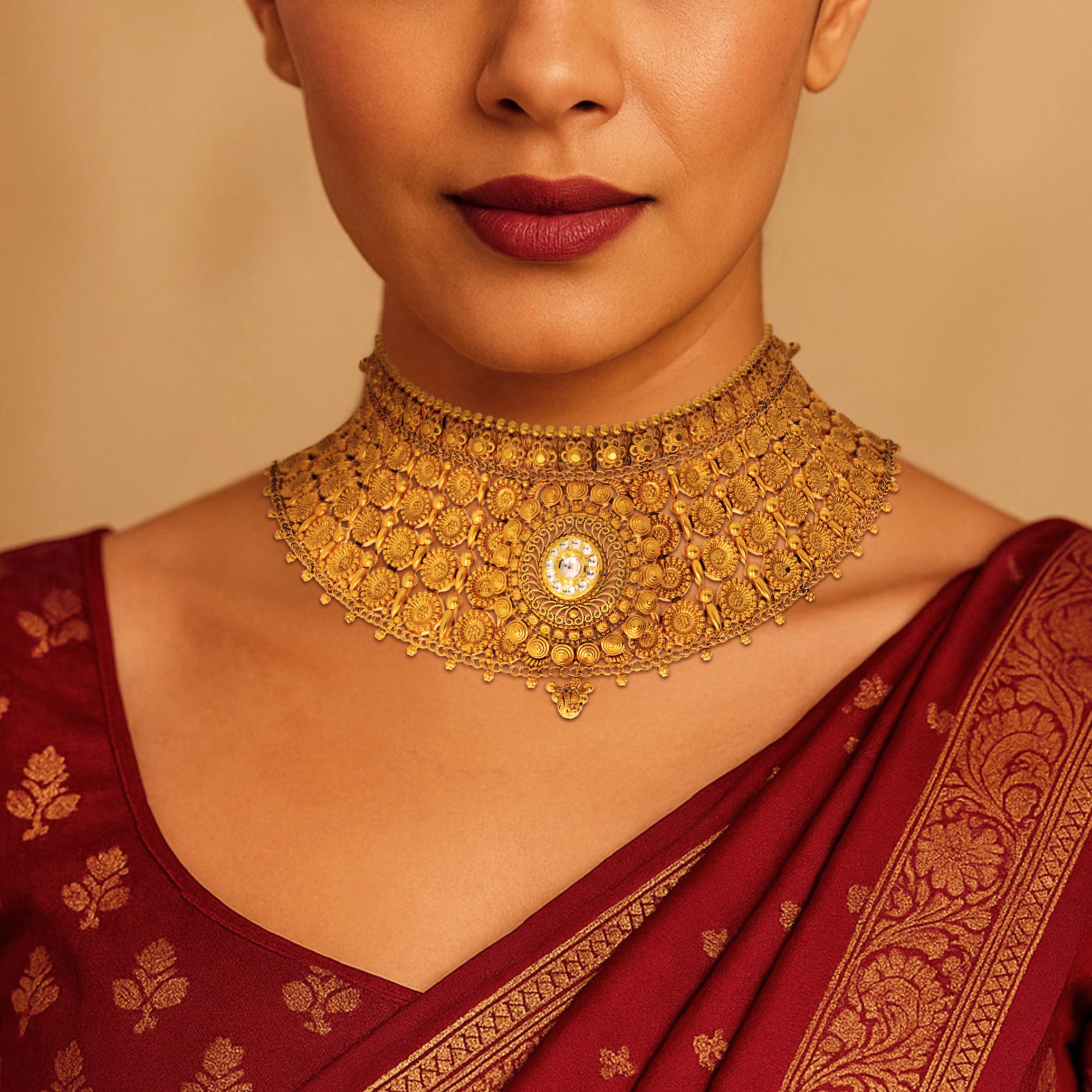 Heritage Wreath Gold Choker - Senco Gold and Diamonds