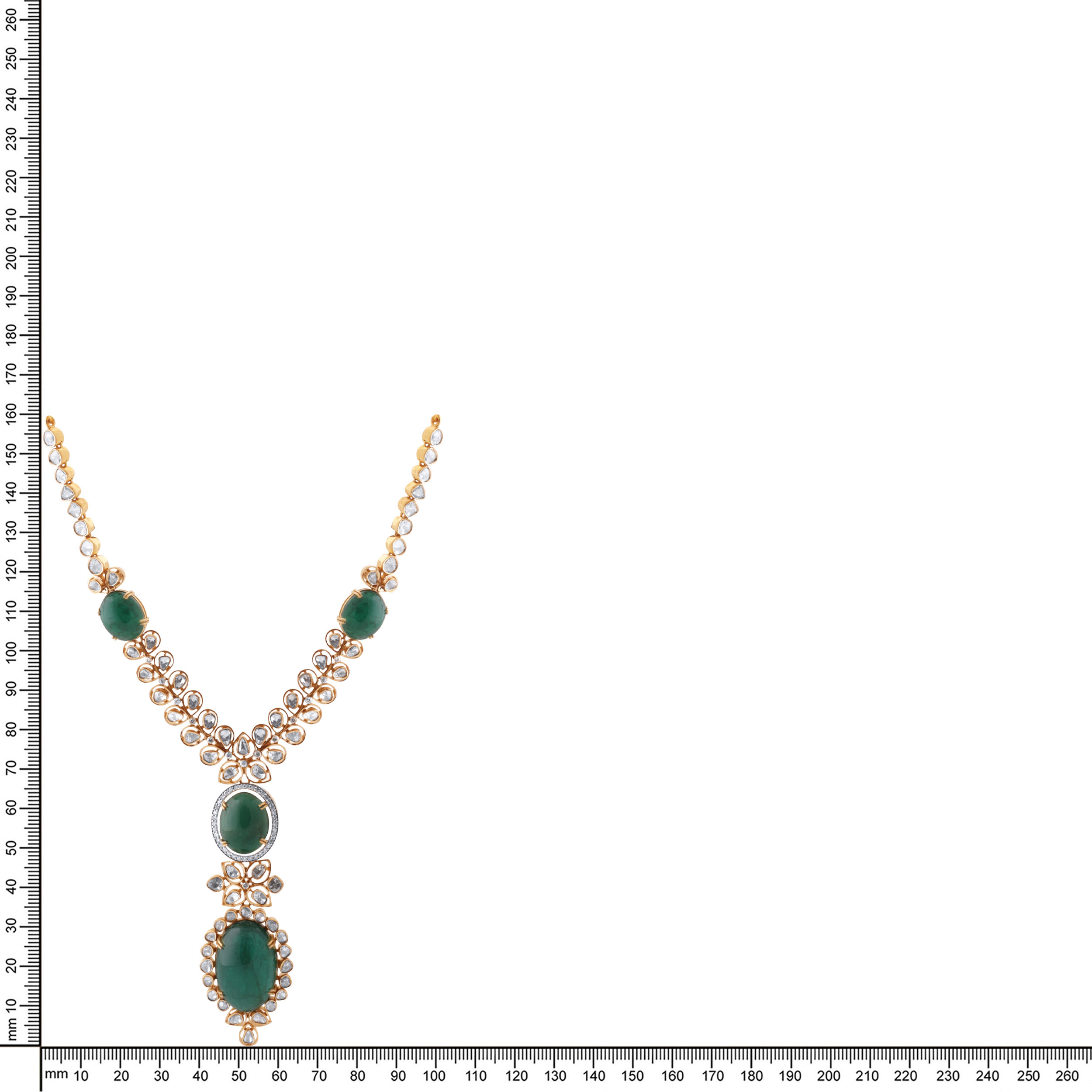 Regal Verdure Polki Diamond Necklace - Senco Gold and Diamonds