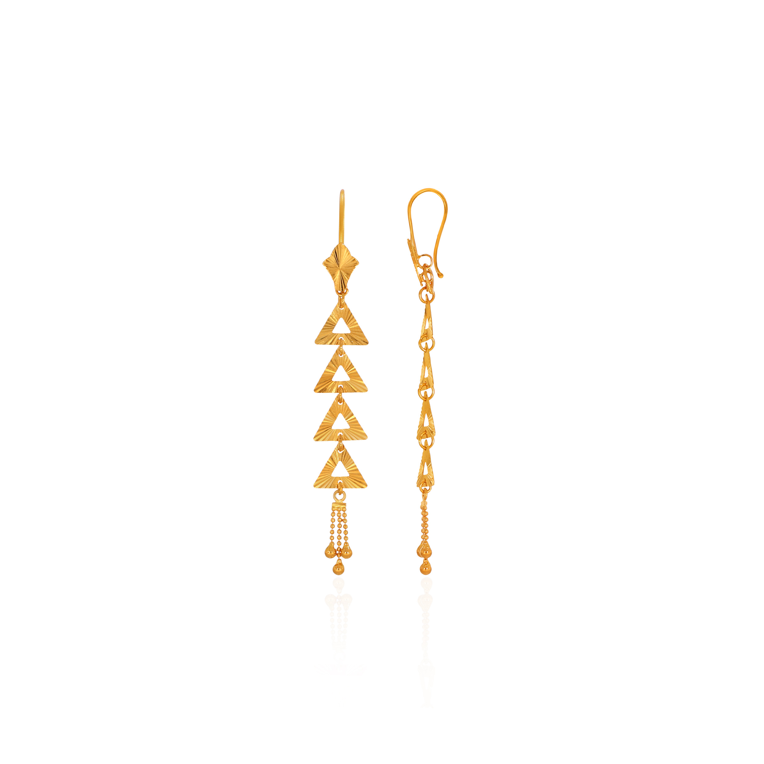 Evergreen Allure Gold Hook Earrings - Senco Gold and Diamonds