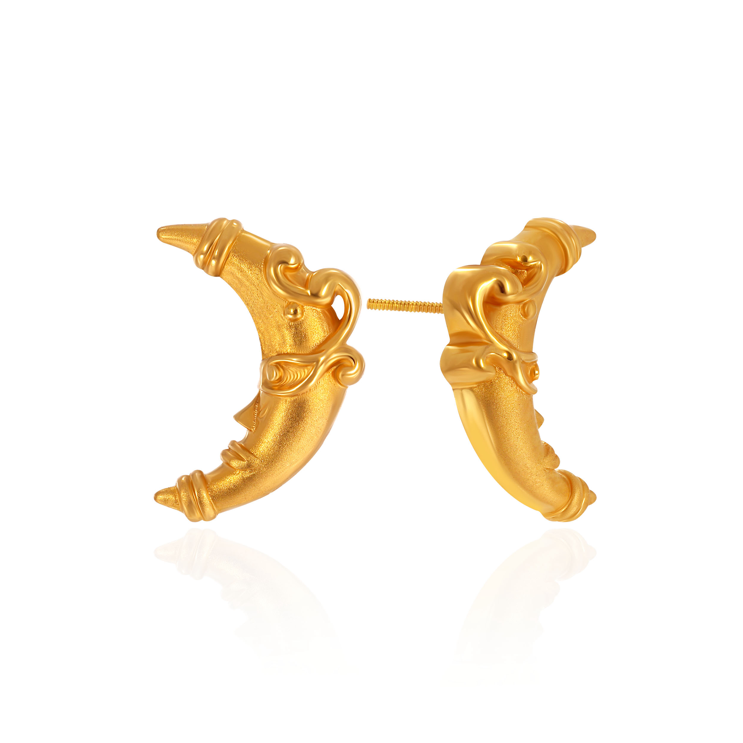 Moony Shine Gold Studs - Senco Gold and Diamonds