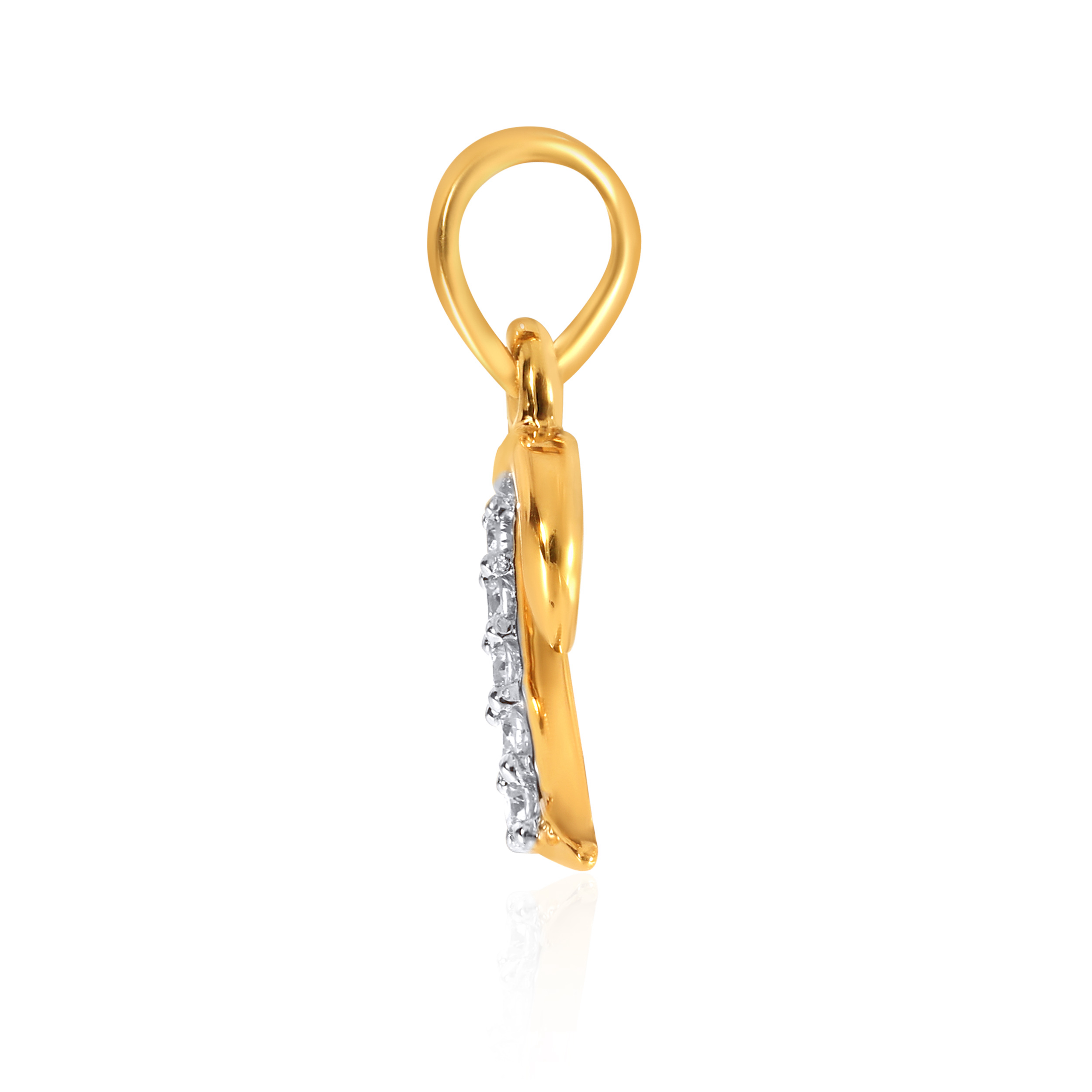 Polished T Alphabet Diamond Pendant - Senco Gold and Diamonds