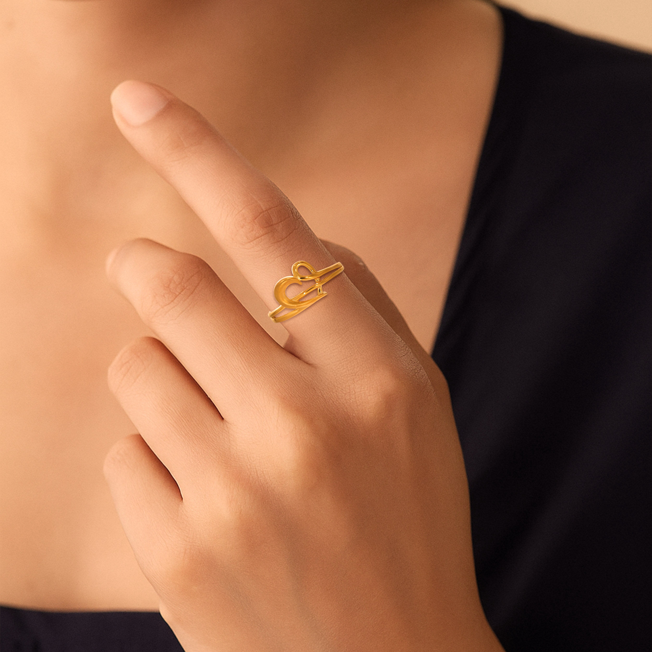 Swirl Contour Gold Ring - Senco Gold and Diamonds