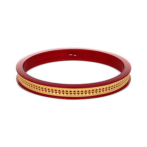 Gilded Lattice Gold Pola Bangle - Senco Gold and Diamonds