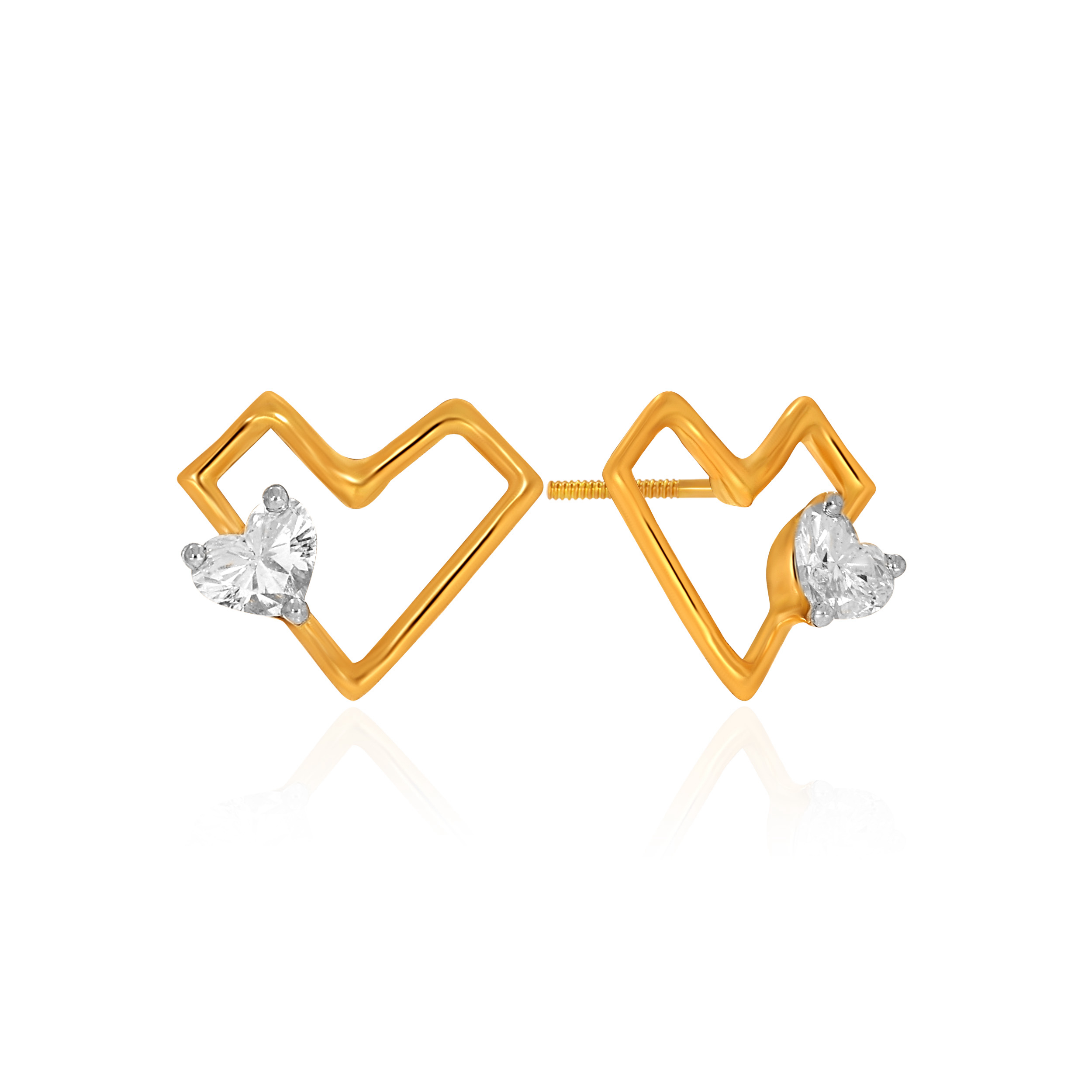 Eternal Glow Heart Diamond Studs - Senco Gold and Diamonds