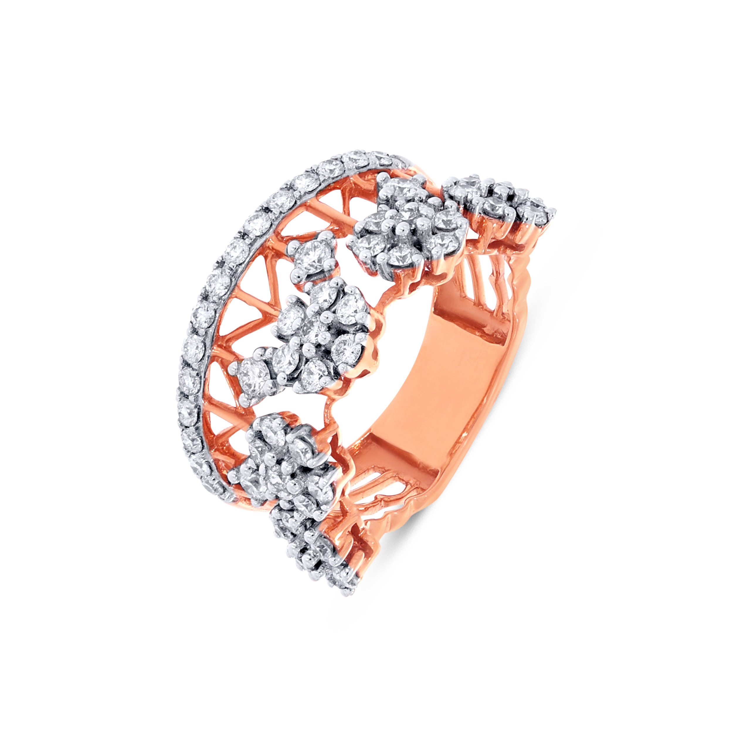 18K Rose Gold Diamond Ring-DLR-D000642300 - Senco Gold and Diamonds